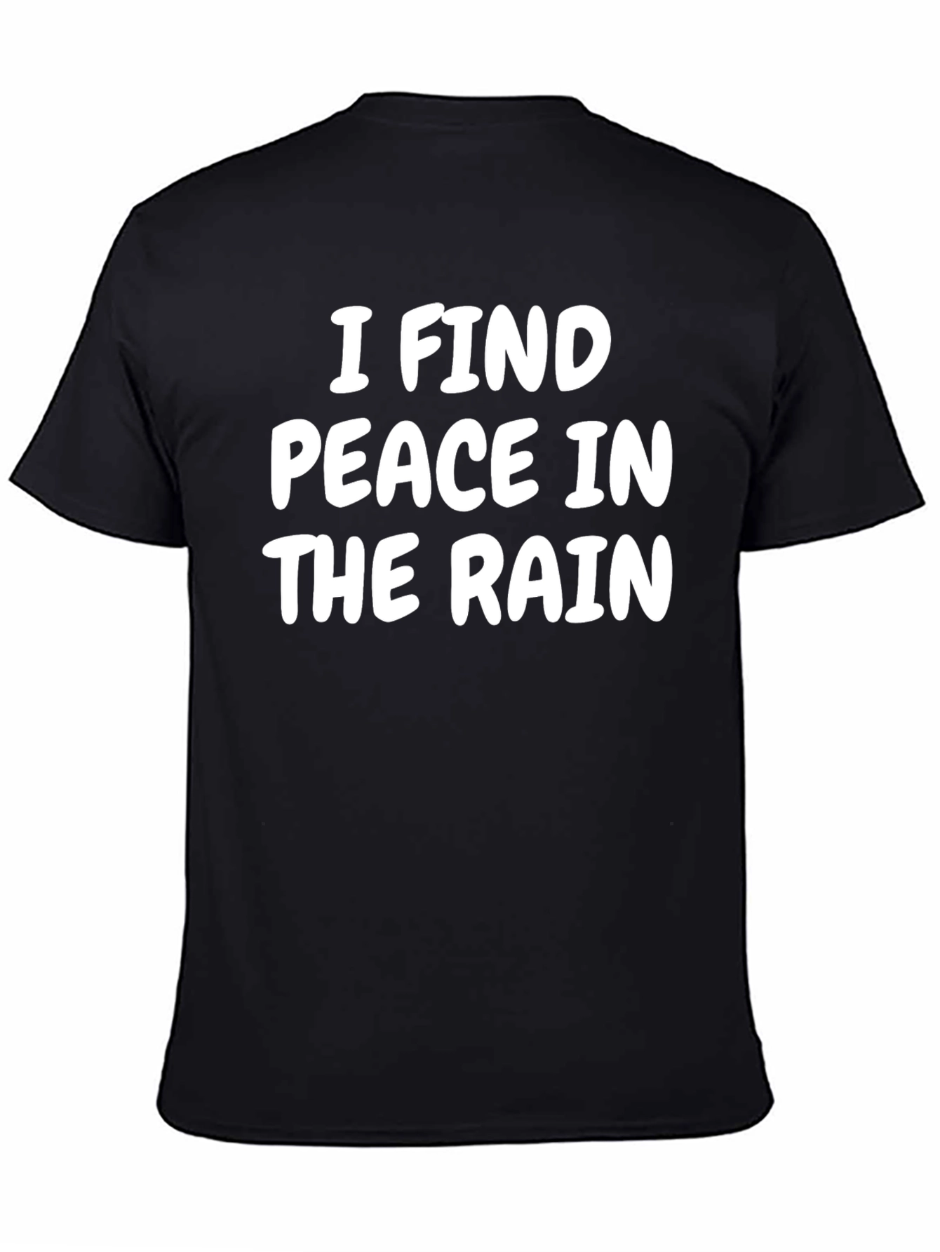 I Find Peace in the Rain Black Graphic Tee