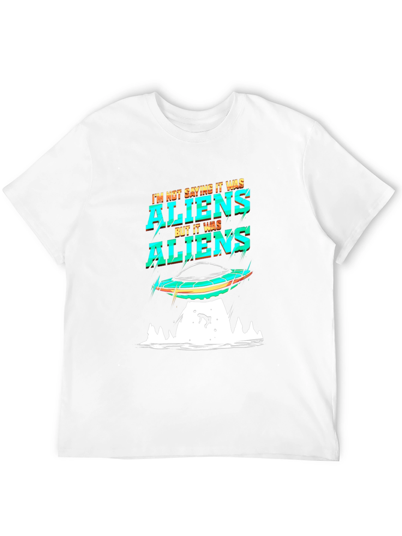 Aliens Graphic T-Shirt UFO Abduction Tee