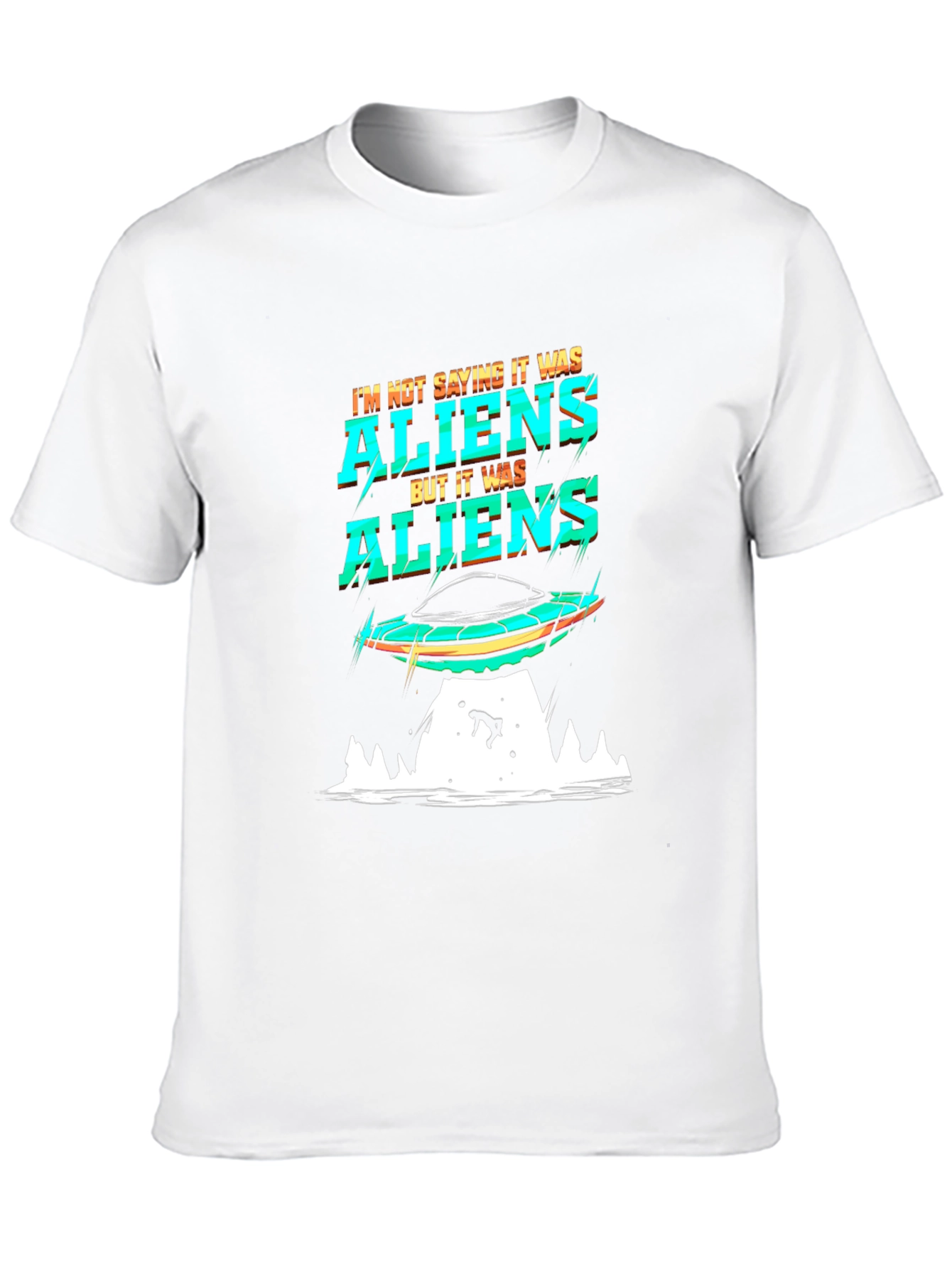 Aliens Graphic T-Shirt UFO Abduction Tee
