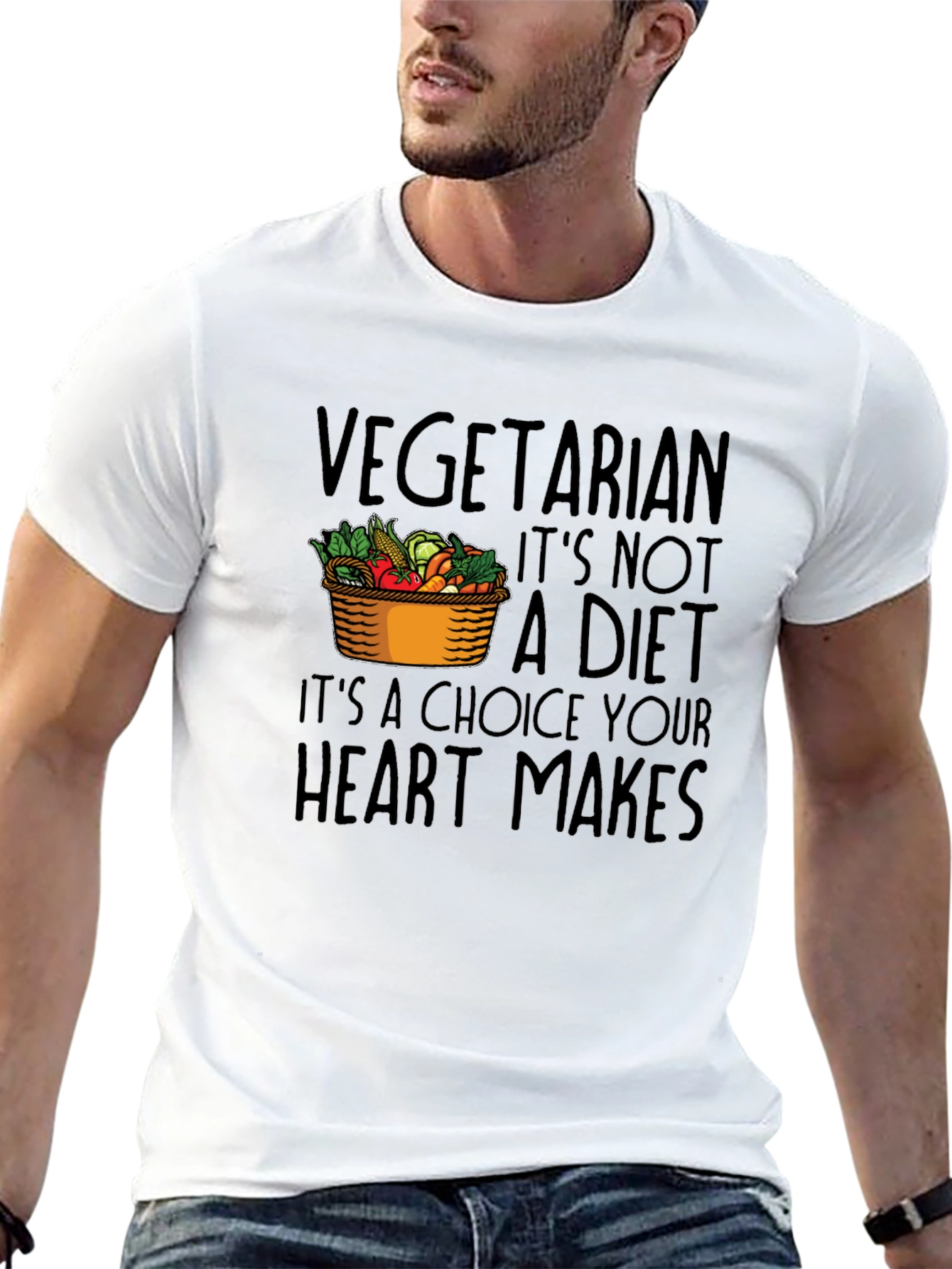 Vegetarian Choice T-Shirt - Heart Makes Choice Tee