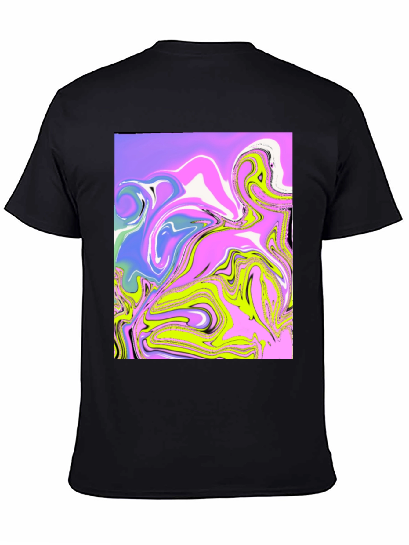 Abstract Marble Art Print Black T-Shirt