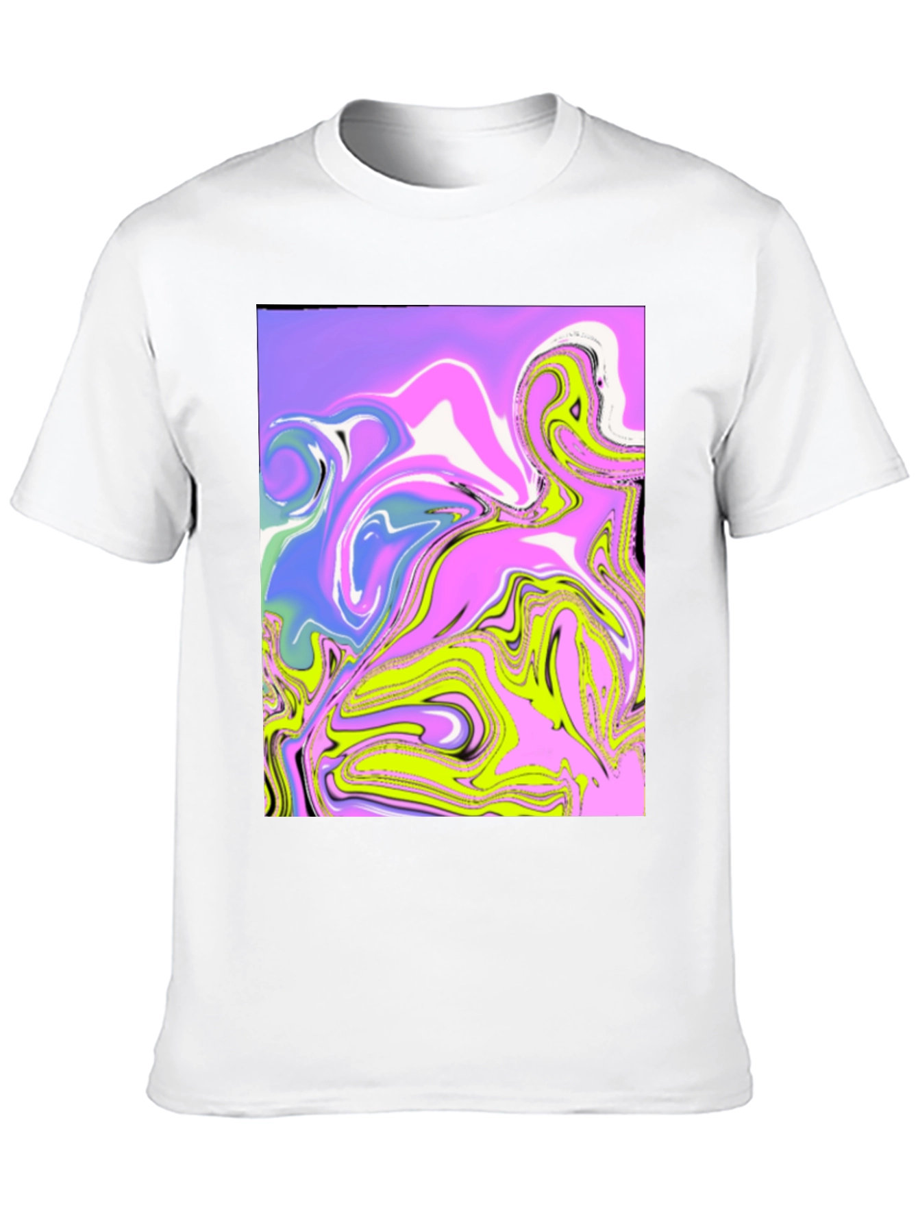 Abstract Marble Art Print Black T-Shirt