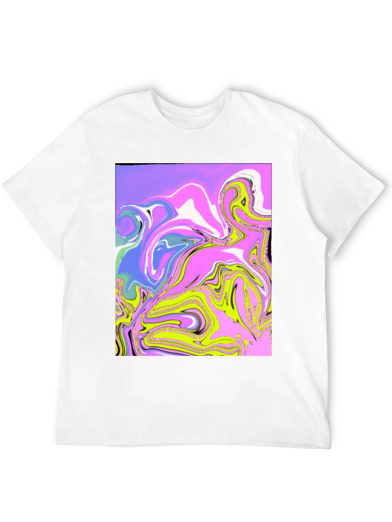 Abstract Marble Art Print Black T-Shirt