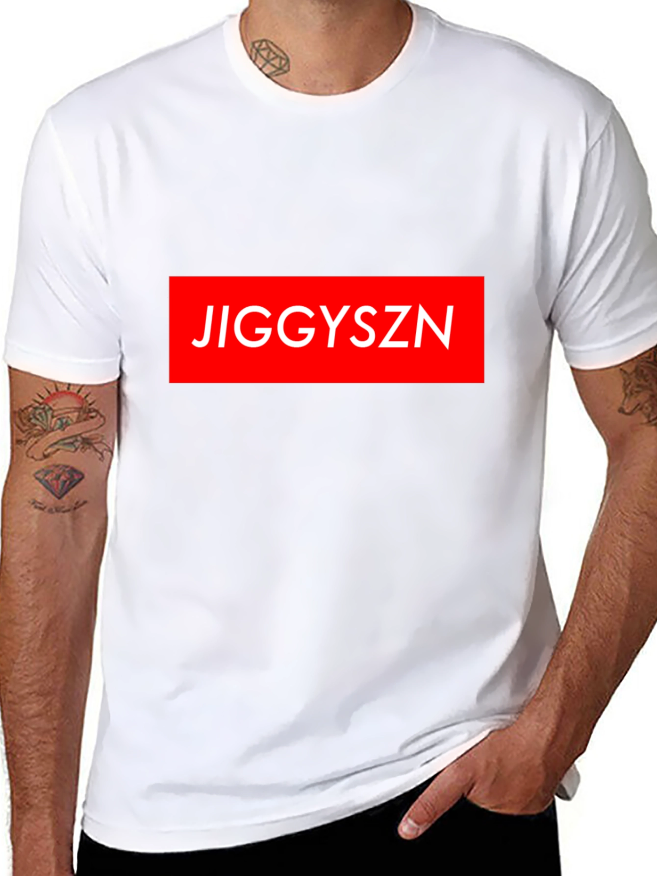 Jiggyszn Red Box Logo Black T-Shirt