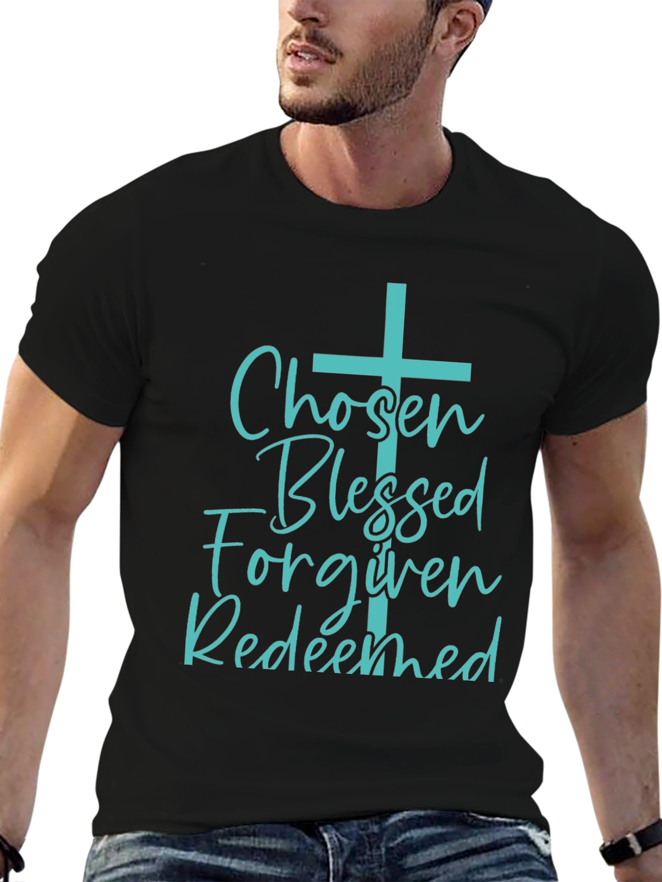 Chosen Blessed Forgiven Redeemed Christian T-Shirt
