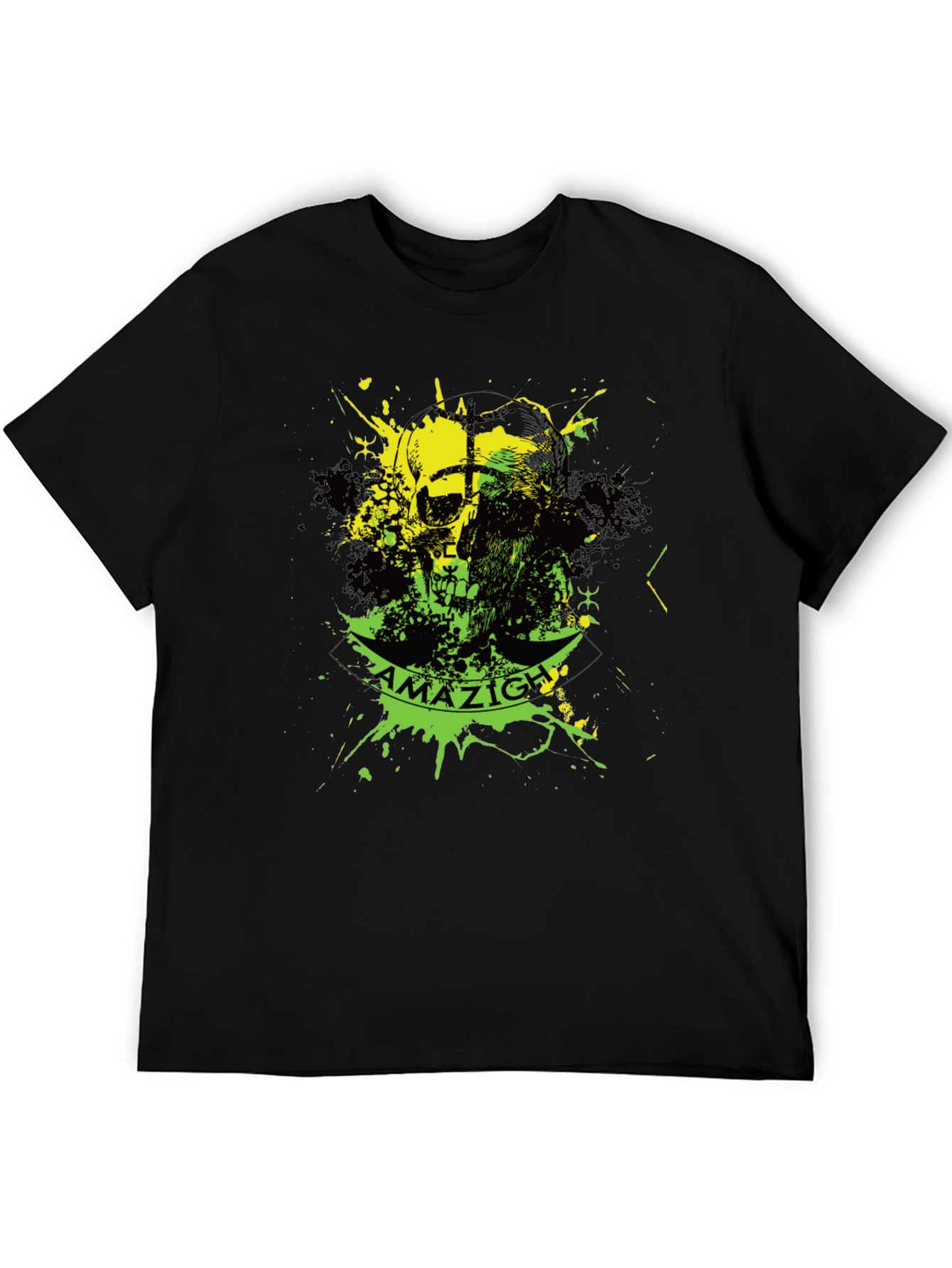 Amazigh Skull Graphic Black T-Shirt