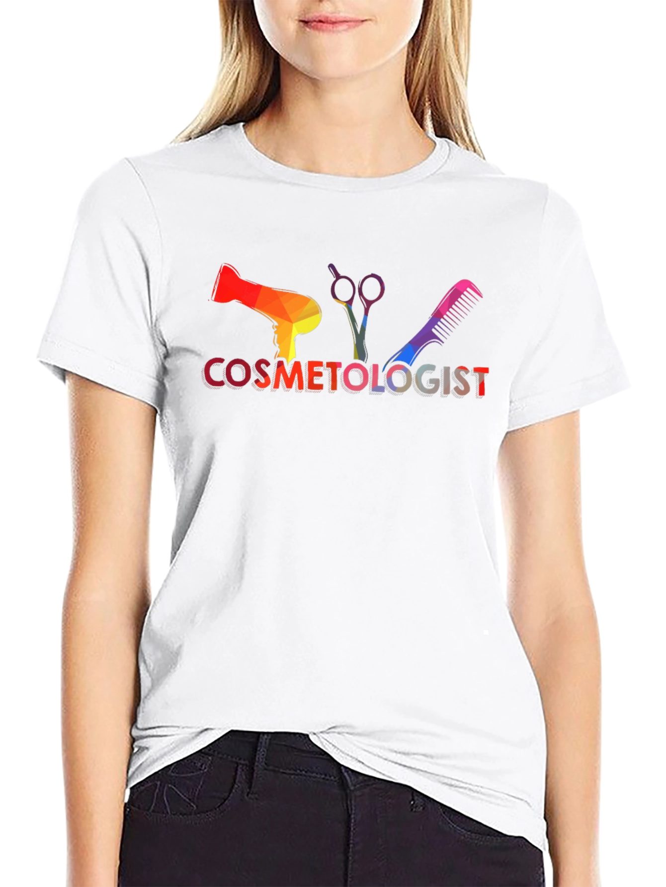 Cosmetologist Rainbow Graphic Tee