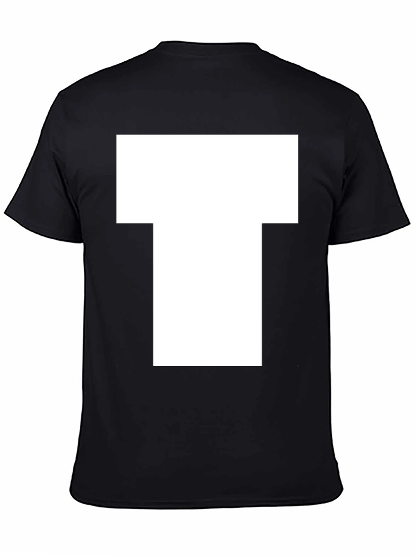 White Block T Graphic Black T-Shirt