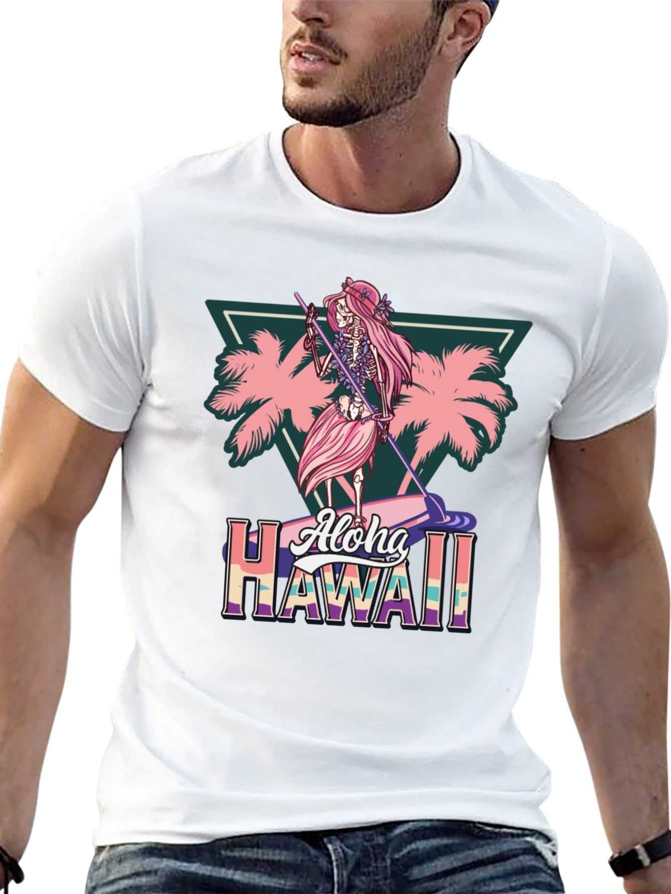Aloha Hawaii Skeleton Surfer T-Shirt