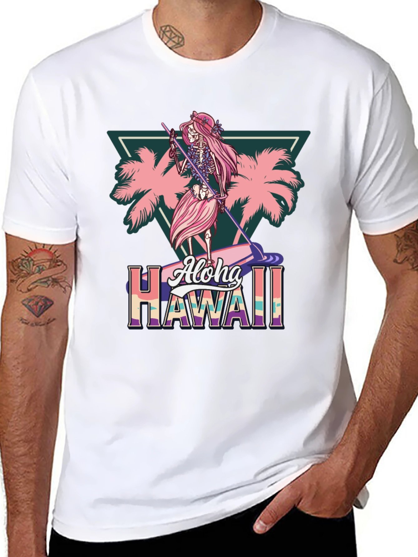Aloha Hawaii Skeleton Surfer T-Shirt