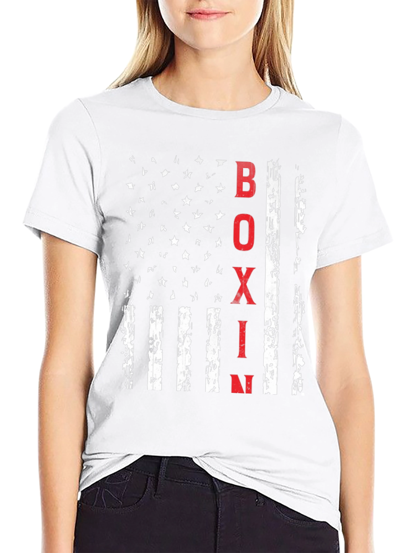 Boxing USA Flag Graphic T-Shirt