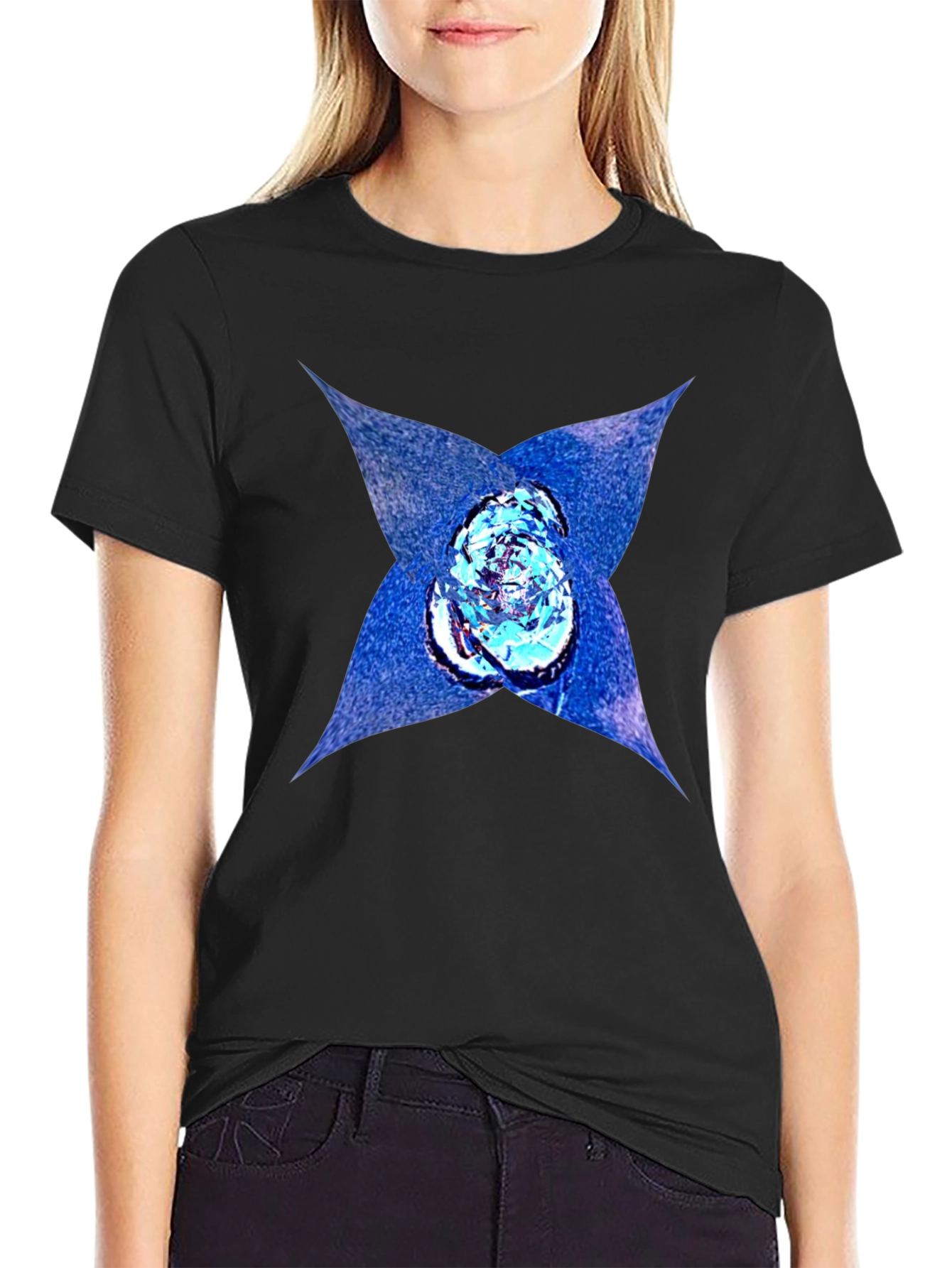 Abstract Graphic Print Black T-Shirt