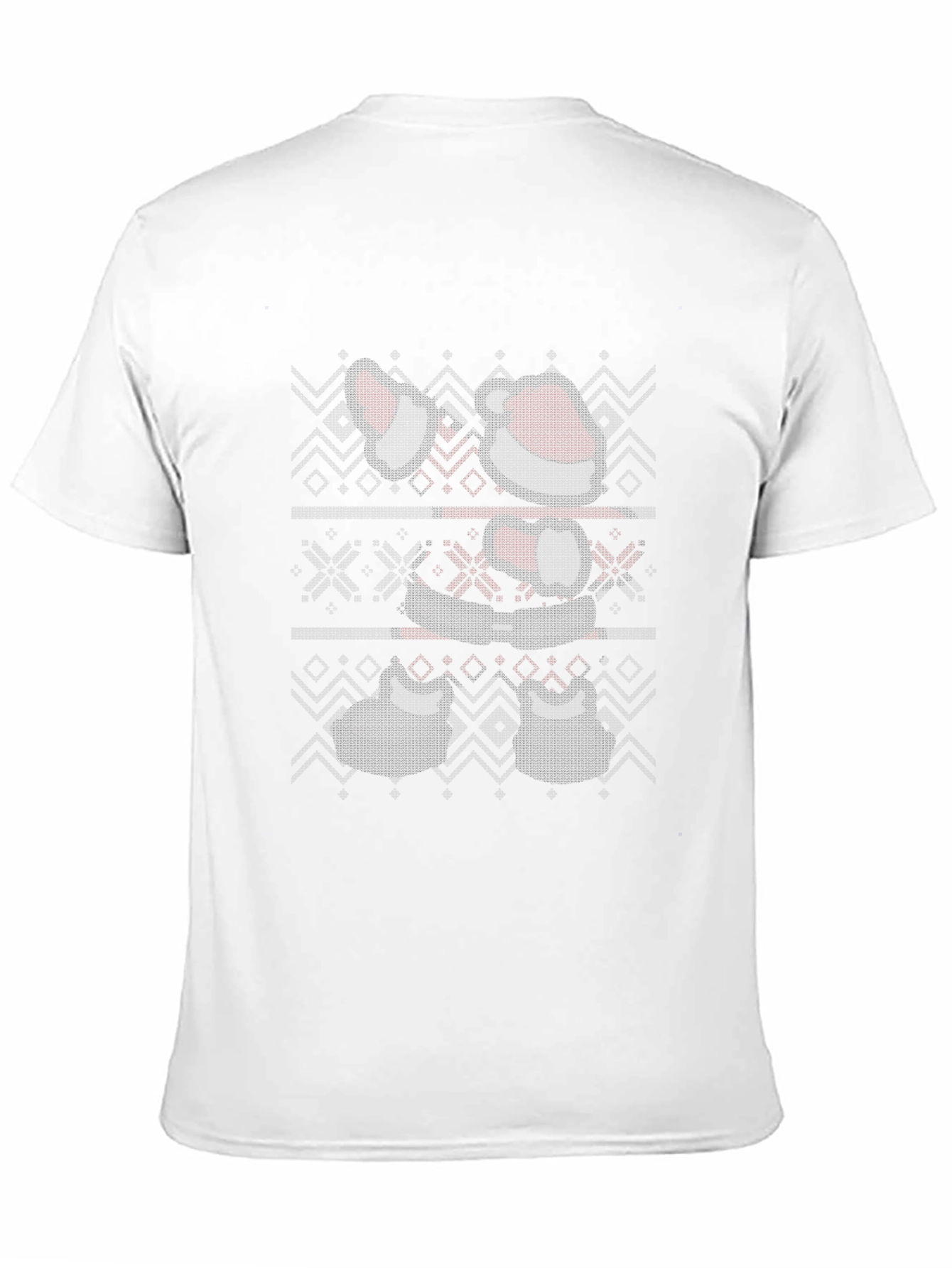 Santa Ugly Christmas Sweater Style Black T-Shirt