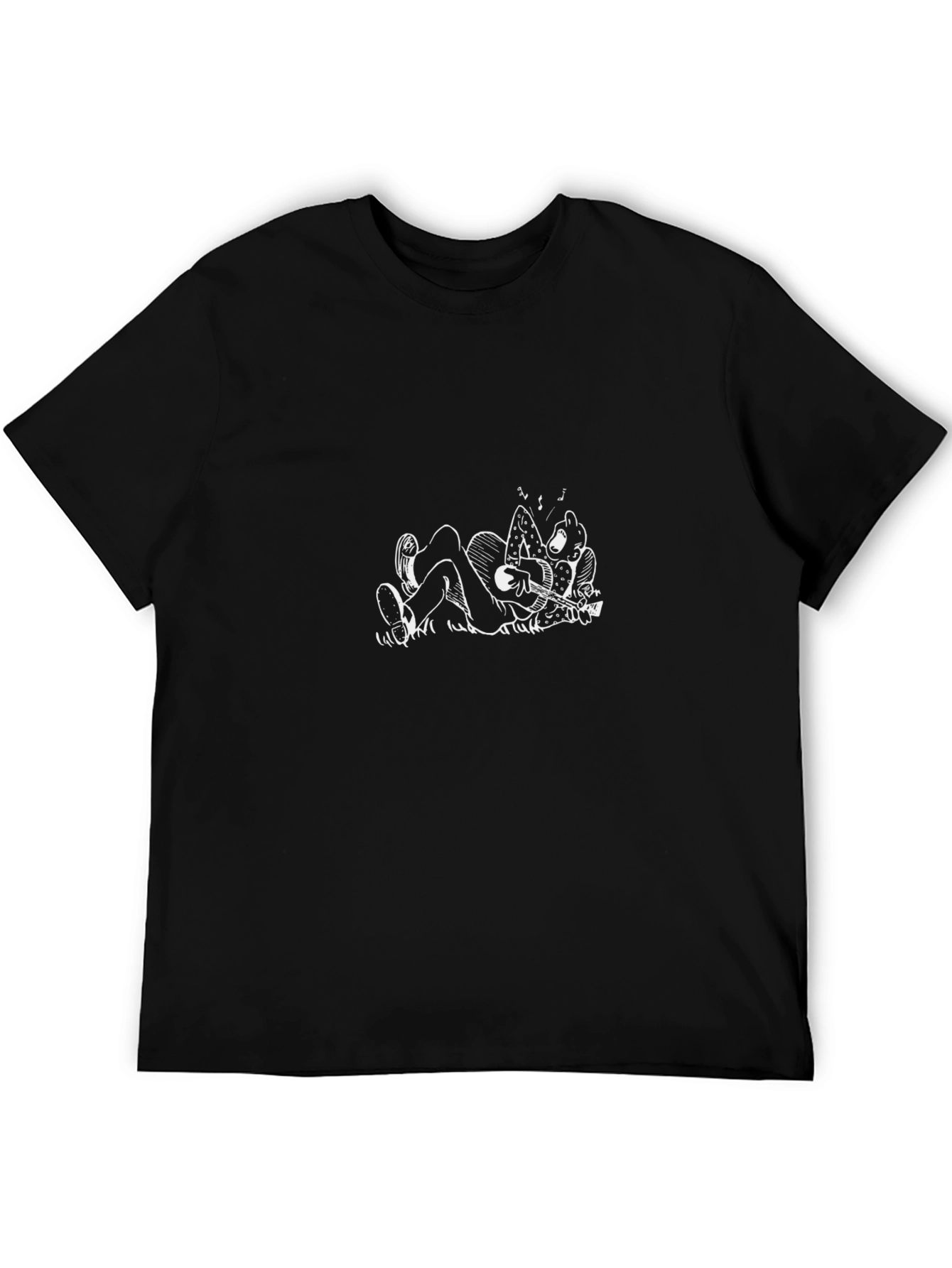 Cartoon Musician Black T-Shirt