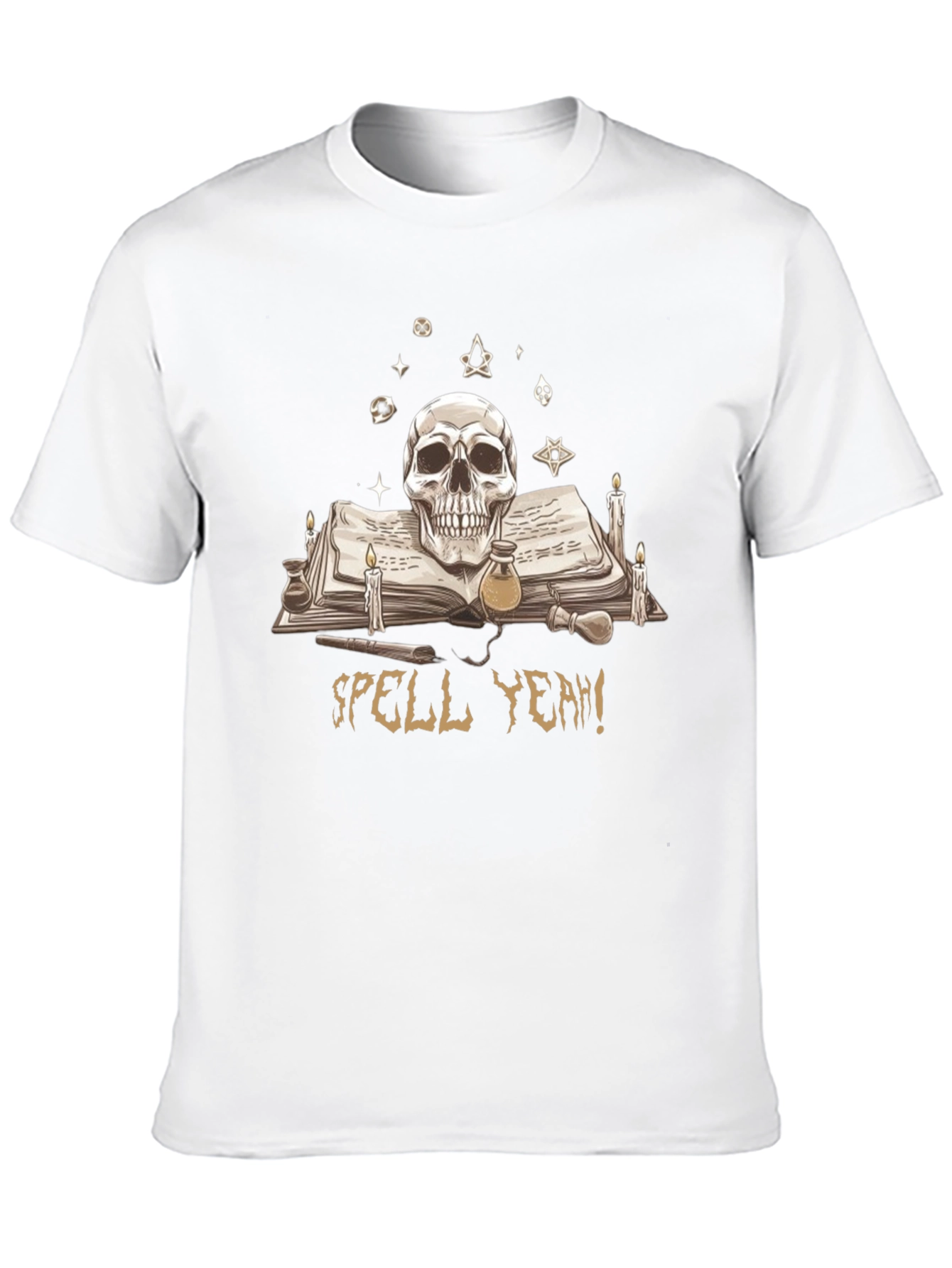 Skull & Spellbook Graphic T-Shirt - Dark Academia Style