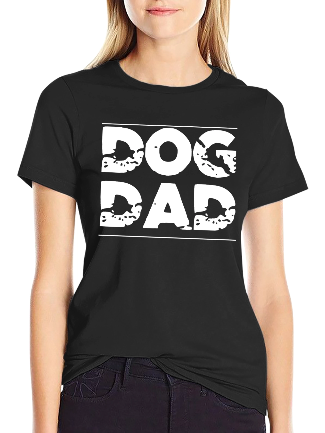 Dog Dad Graphic T-Shirt - Black Casual Tee