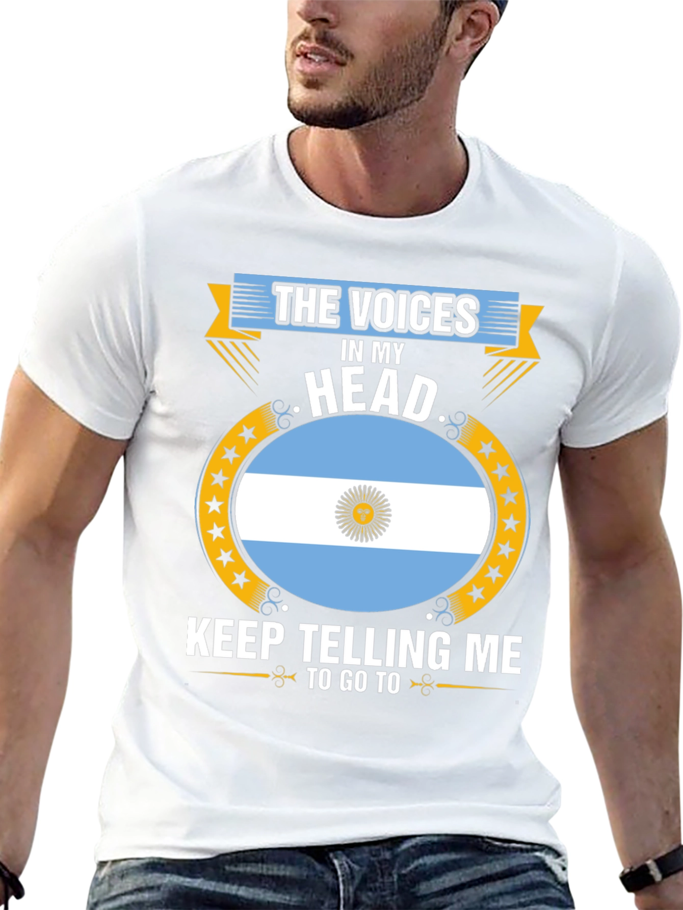 Argentina Flag T-Shirt: Voices in My Head