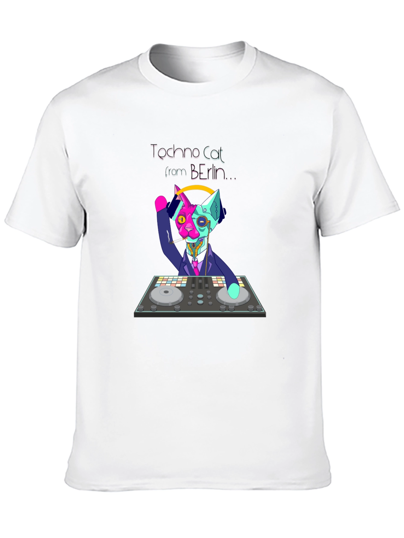 Techno Cat Berlin T-Shirt - DJ Cat Tee