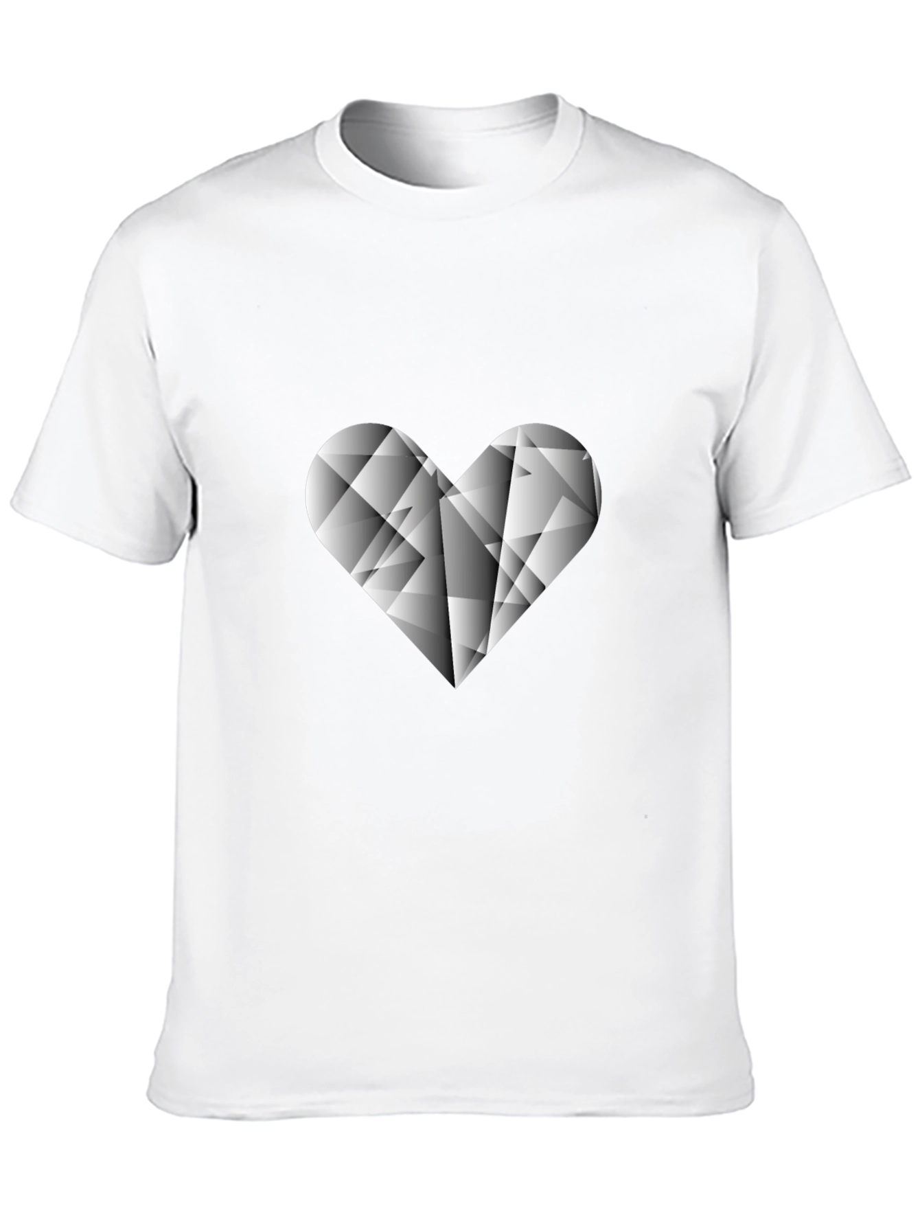 Geometric Heart Graphic Tee - Stylish Black T-Shirt