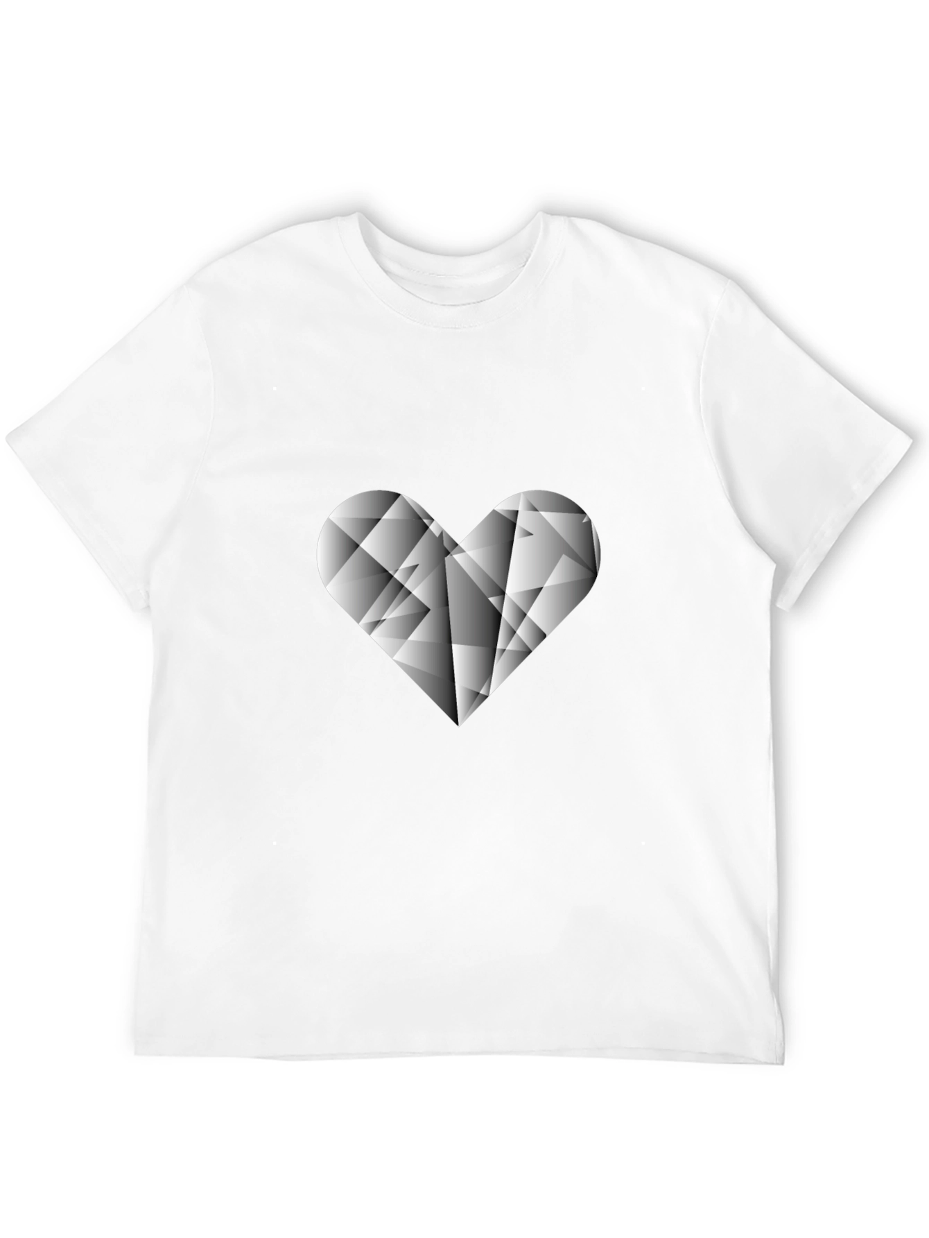 Geometric Heart Graphic Tee - Stylish Black T-Shirt