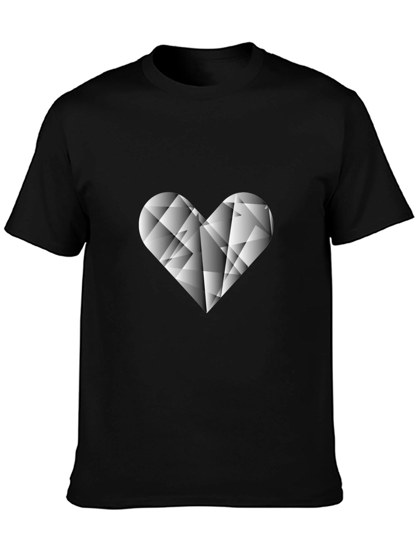 Geometric Heart Graphic Tee - Stylish Black T-Shirt