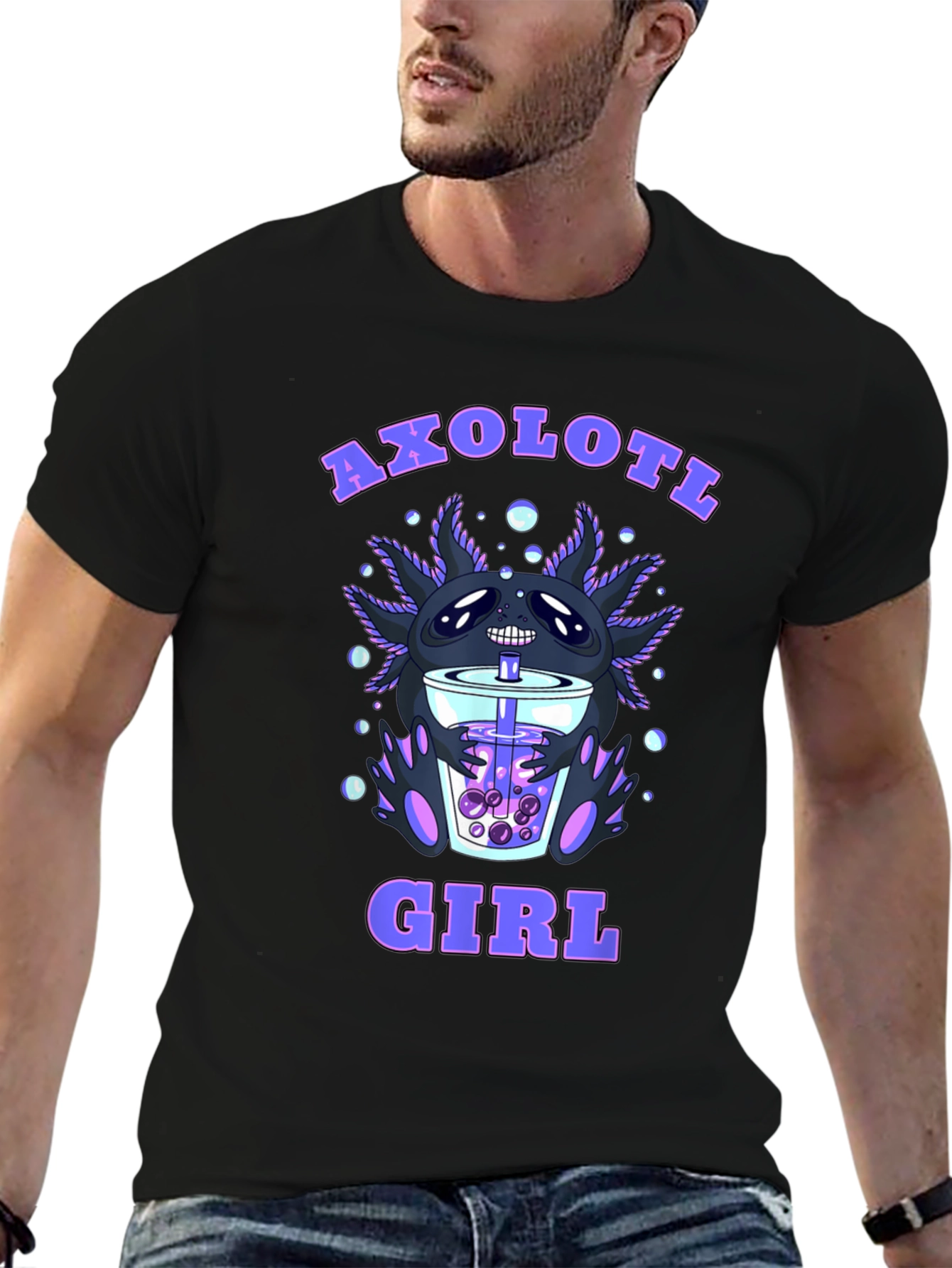 Axolotl Girl Boba Tea T-Shirt