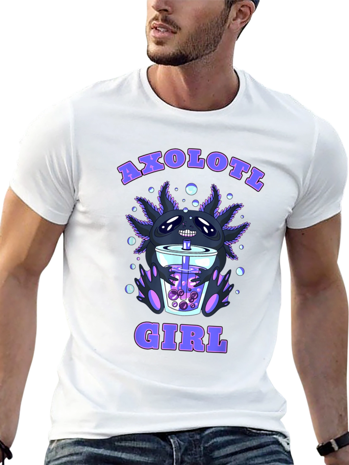 Axolotl Girl Boba Tea T-Shirt