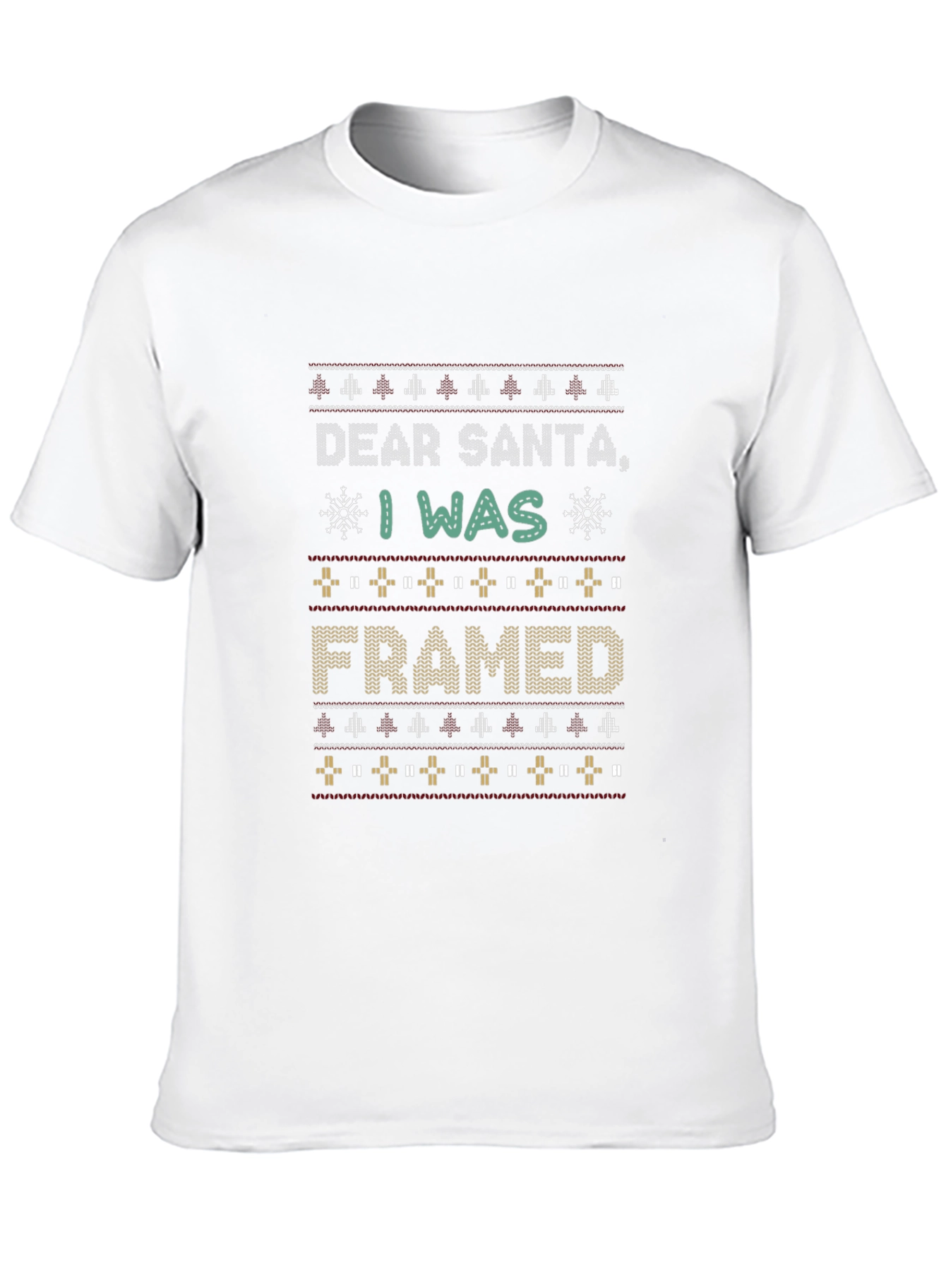 Dear Santa I Was Framed Ugly Christmas Sweater T-Shirt