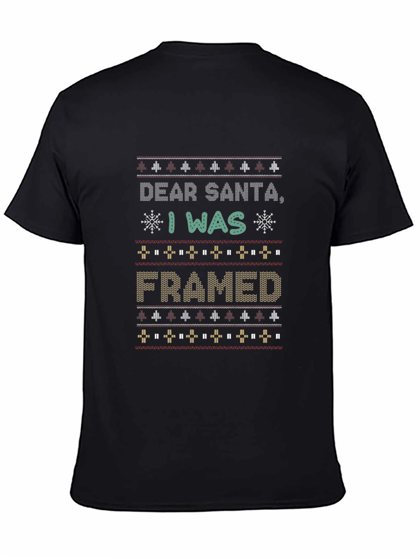 Dear Santa I Was Framed Ugly Christmas Sweater T-Shirt