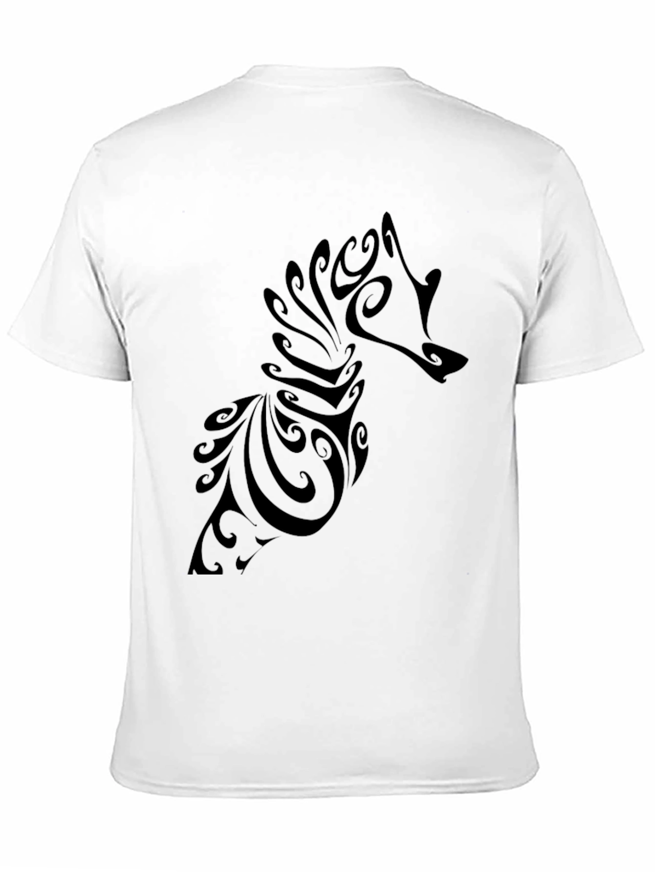 Abstract Wolf Graphic Tee - Mens Black T-Shirt