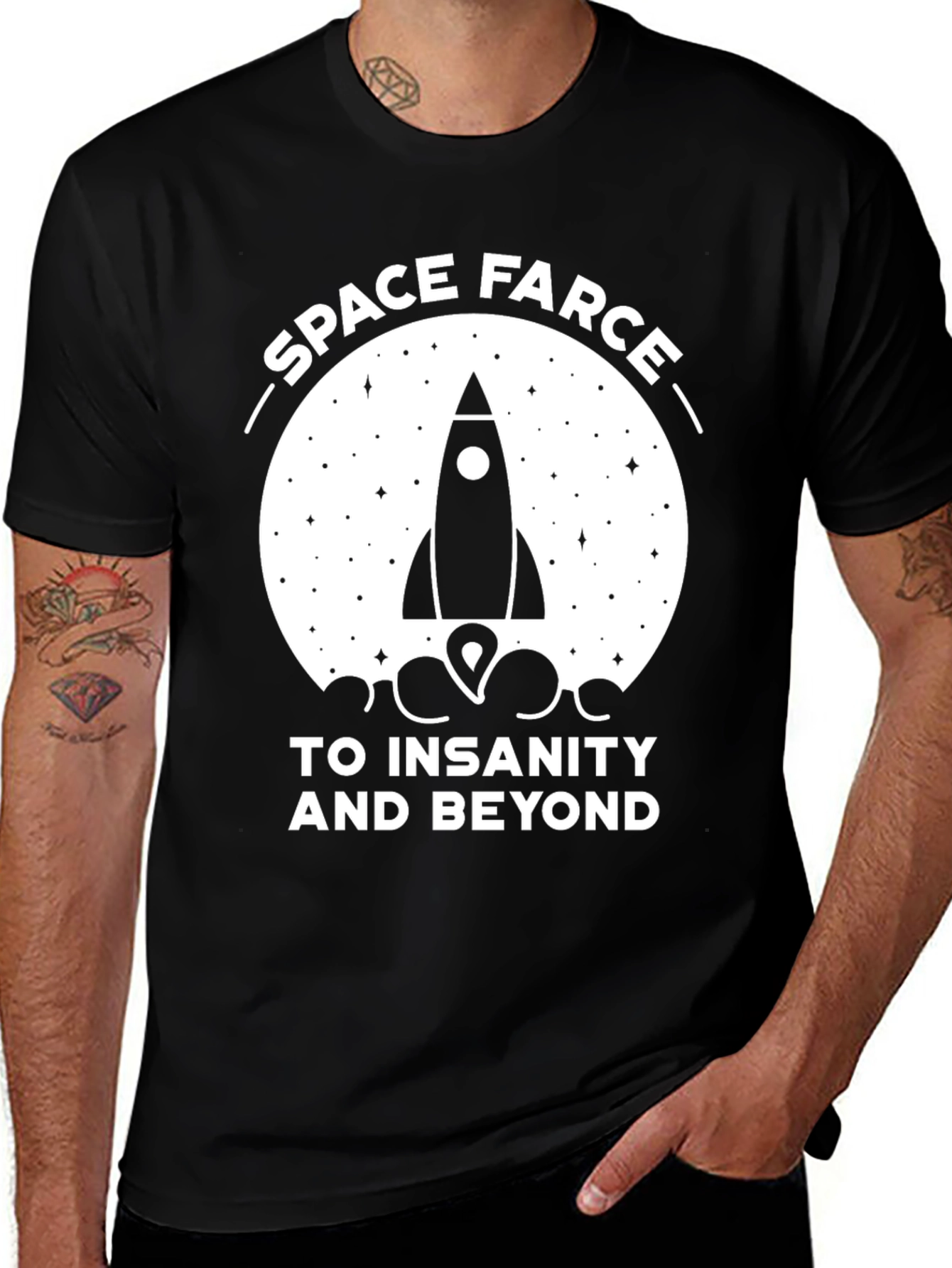 Space Farce Rocket T-Shirt - Insanity & Beyond