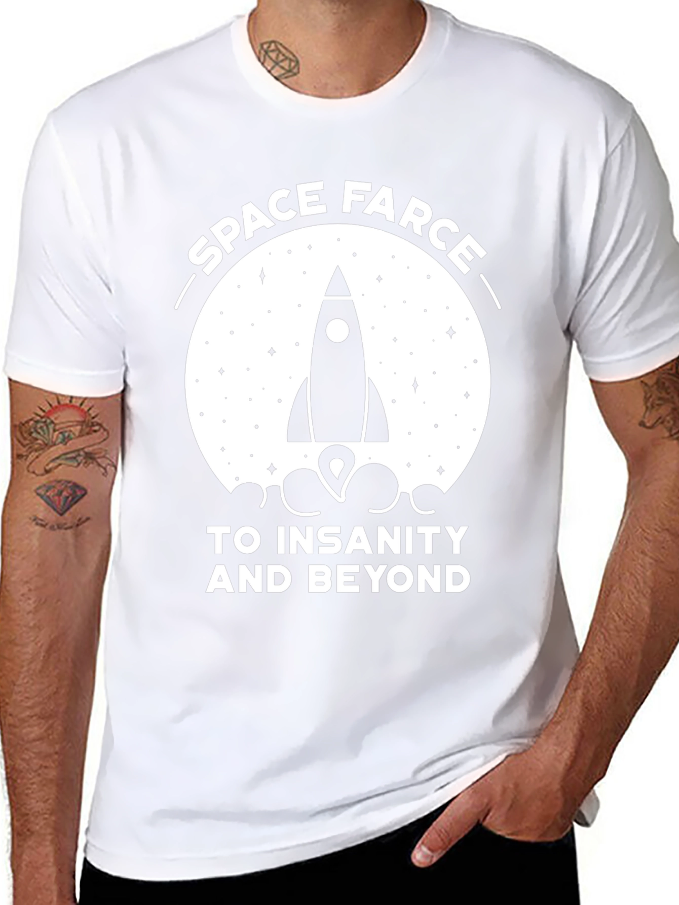 Space Farce Rocket T-Shirt - Insanity & Beyond
