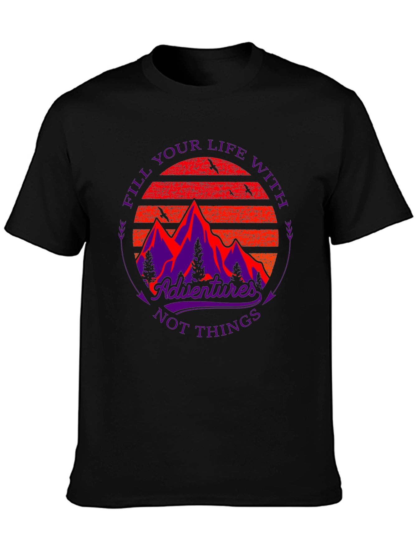 Adventure Graphic Tee - Mountain Sunset Design
