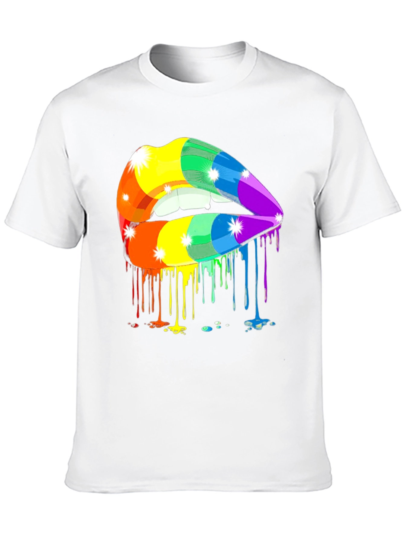 Rainbow Lips Graphic Tee - LGBTQ+ Pride Shirt