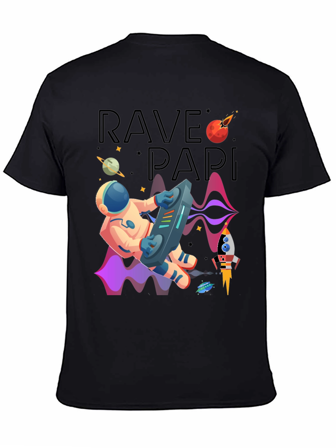 Rave Papi Astronaut Graphic Tee - Space DJ T-Shirt