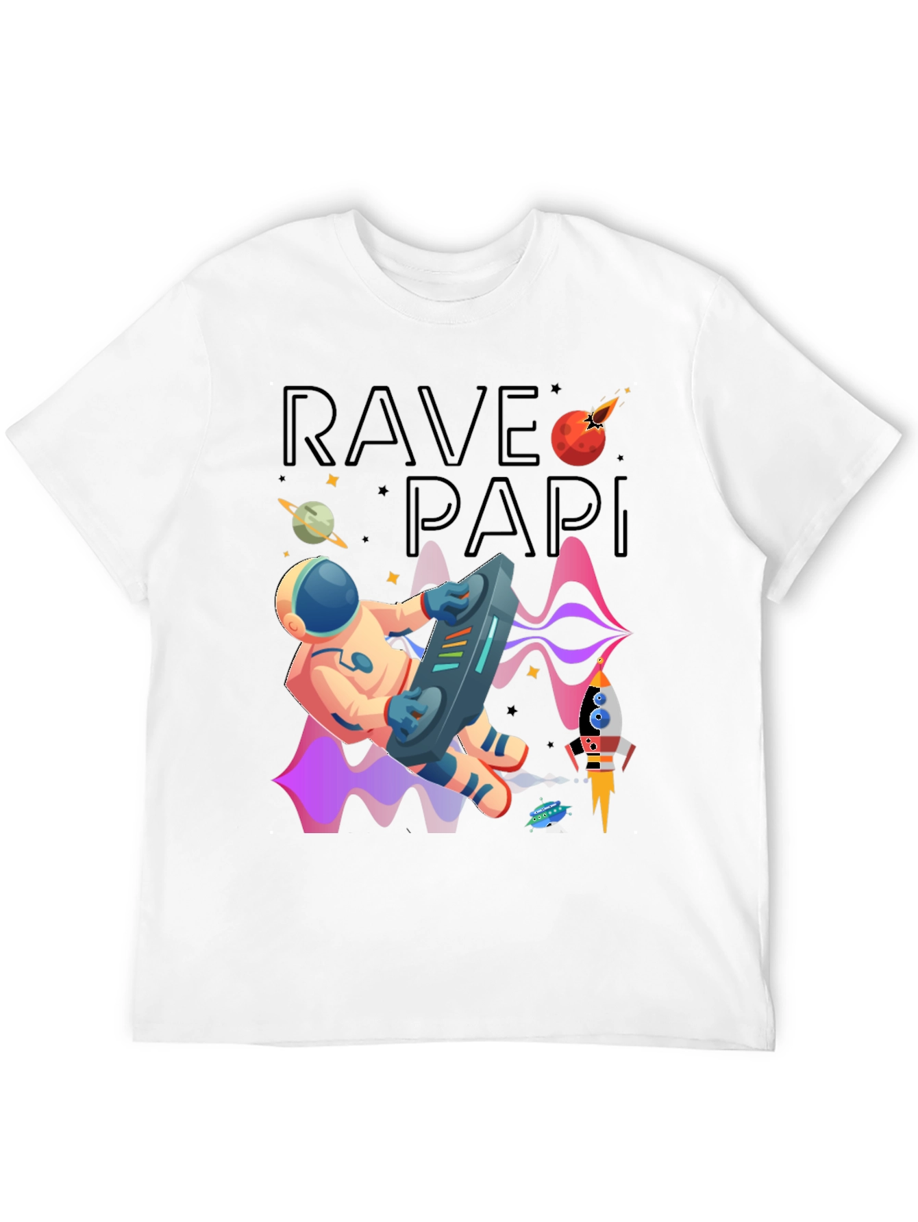 Rave Papi Astronaut Graphic Tee - Space DJ T-Shirt