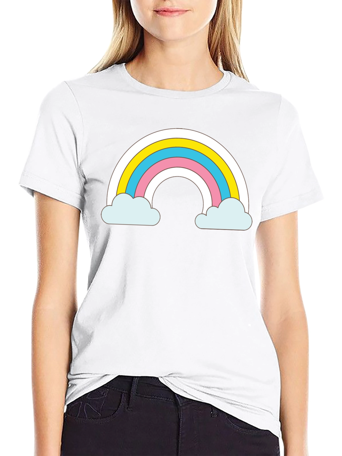 Rainbow Cloud T-Shirt - Cute and Trendy Black Tee