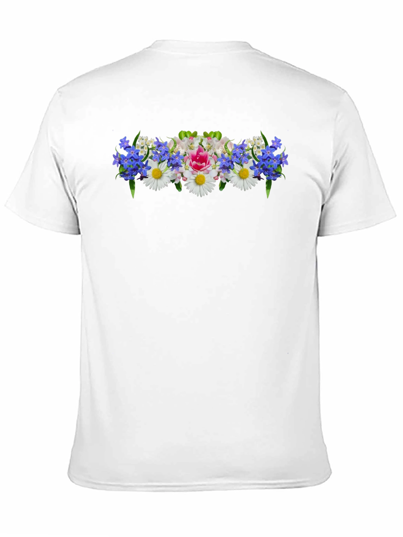 Floral T-Shirt - Black Crew Neck Tee