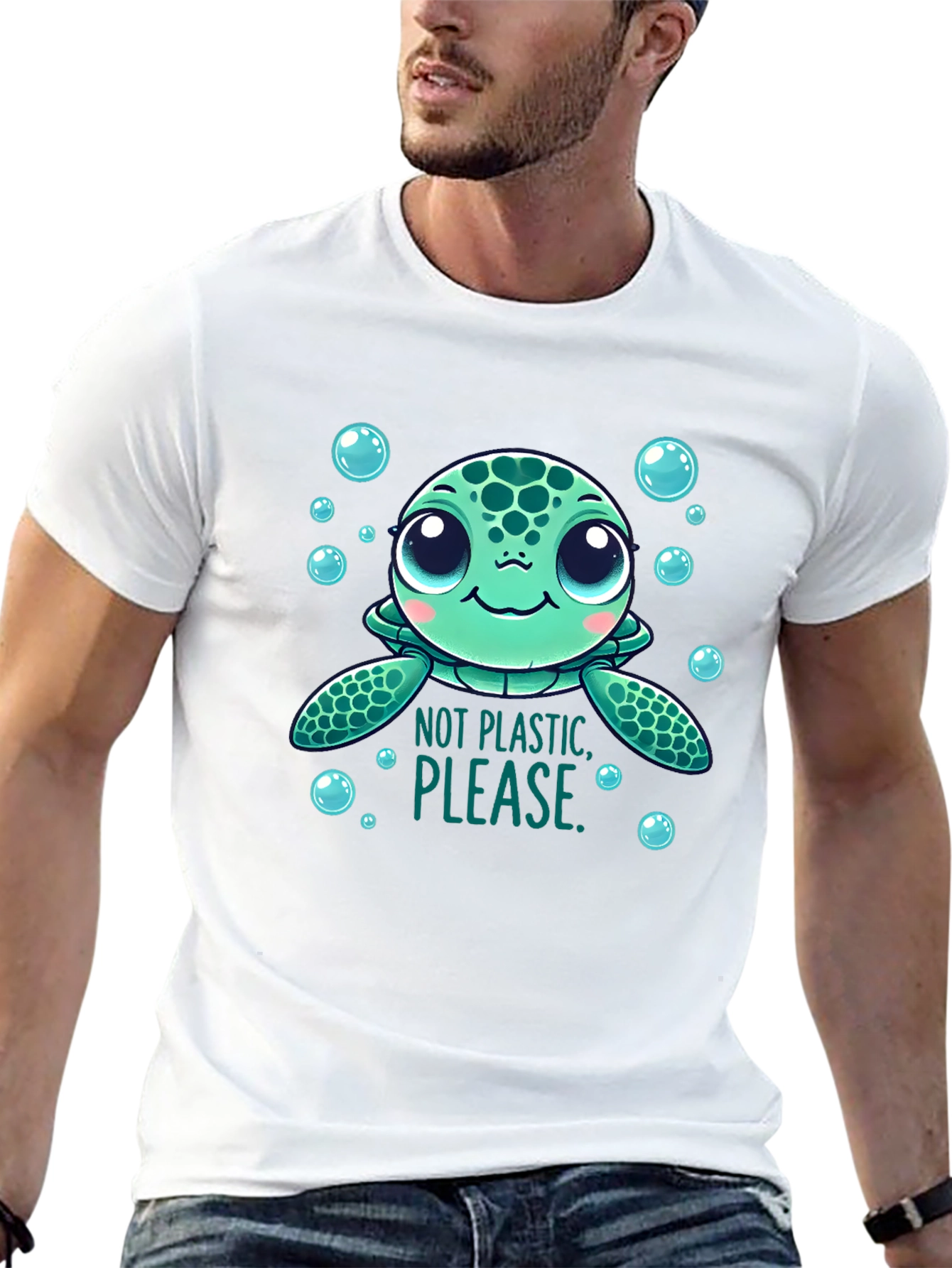 Not Plastic Please Turtle Graphic Tee