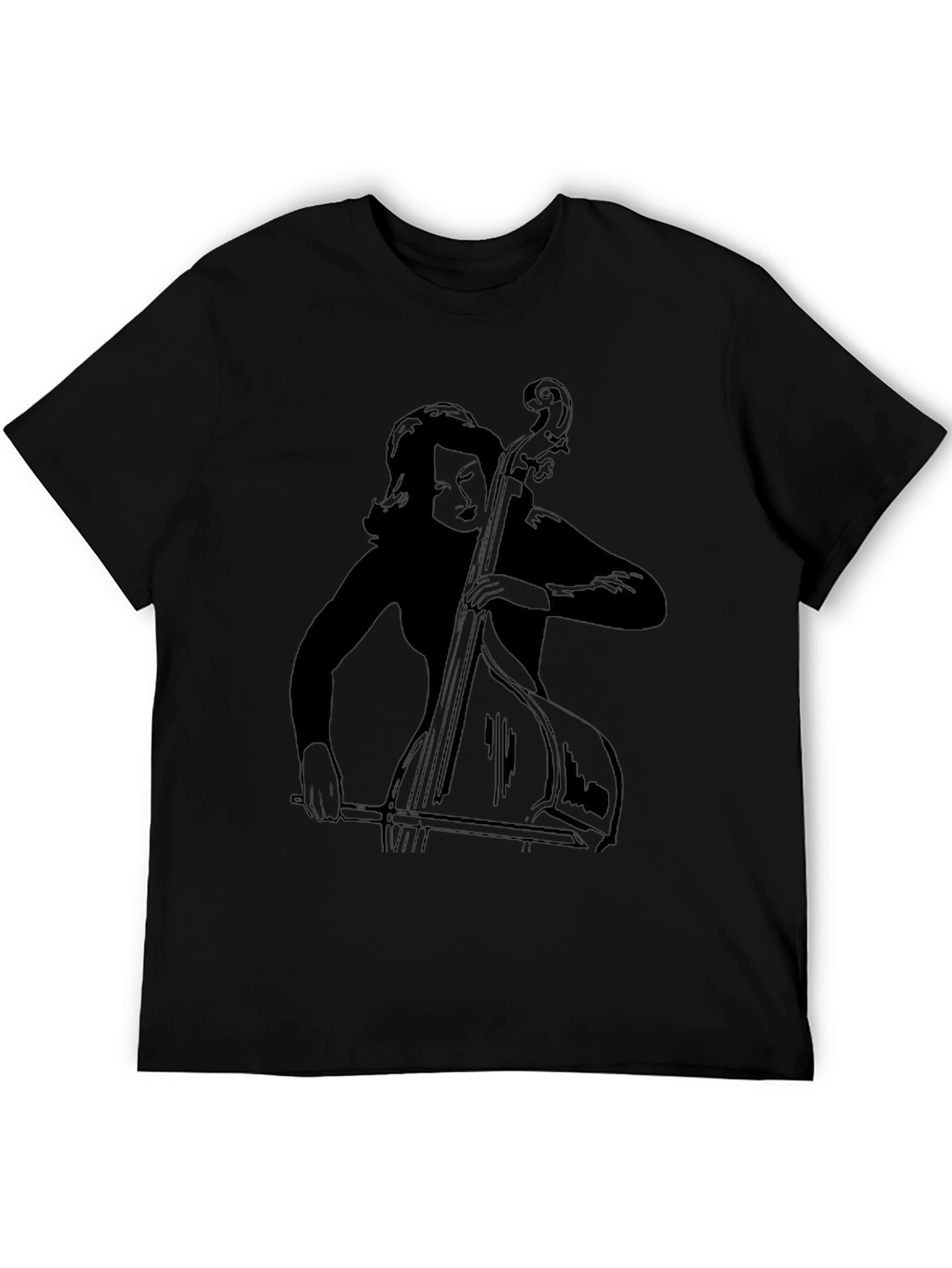 Black T-Shirt with Double Bass Design