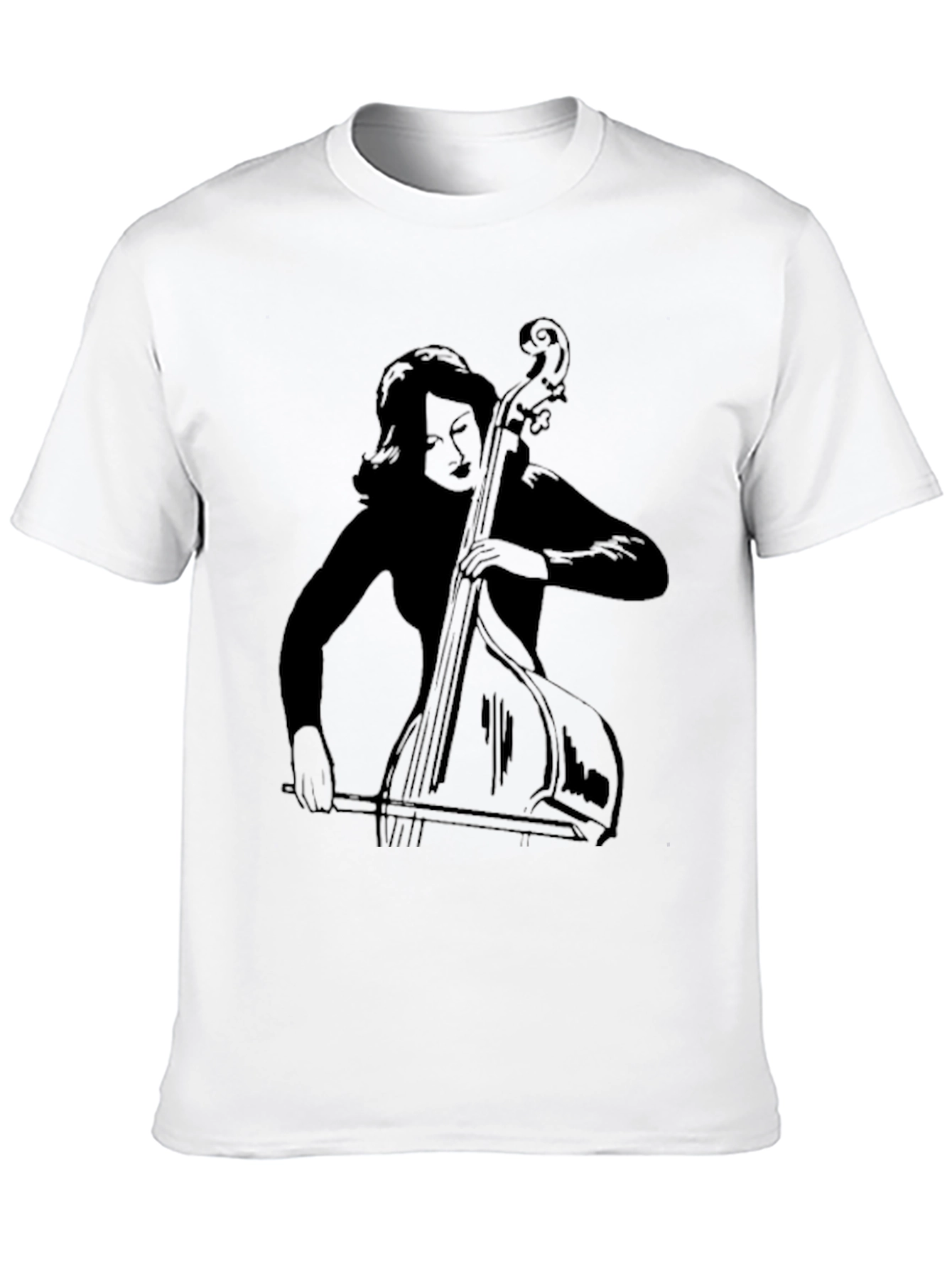 Black T-Shirt with Double Bass Design