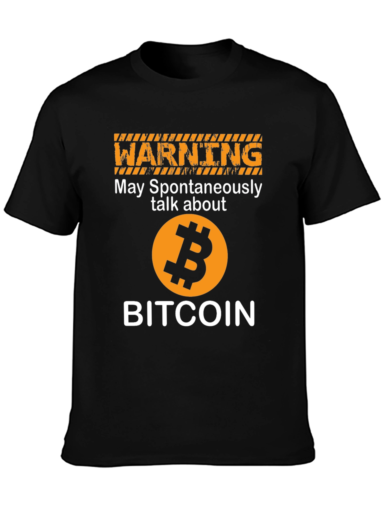 Bitcoin Warning Graphic T-Shirt Crypto Enthusiast Tee