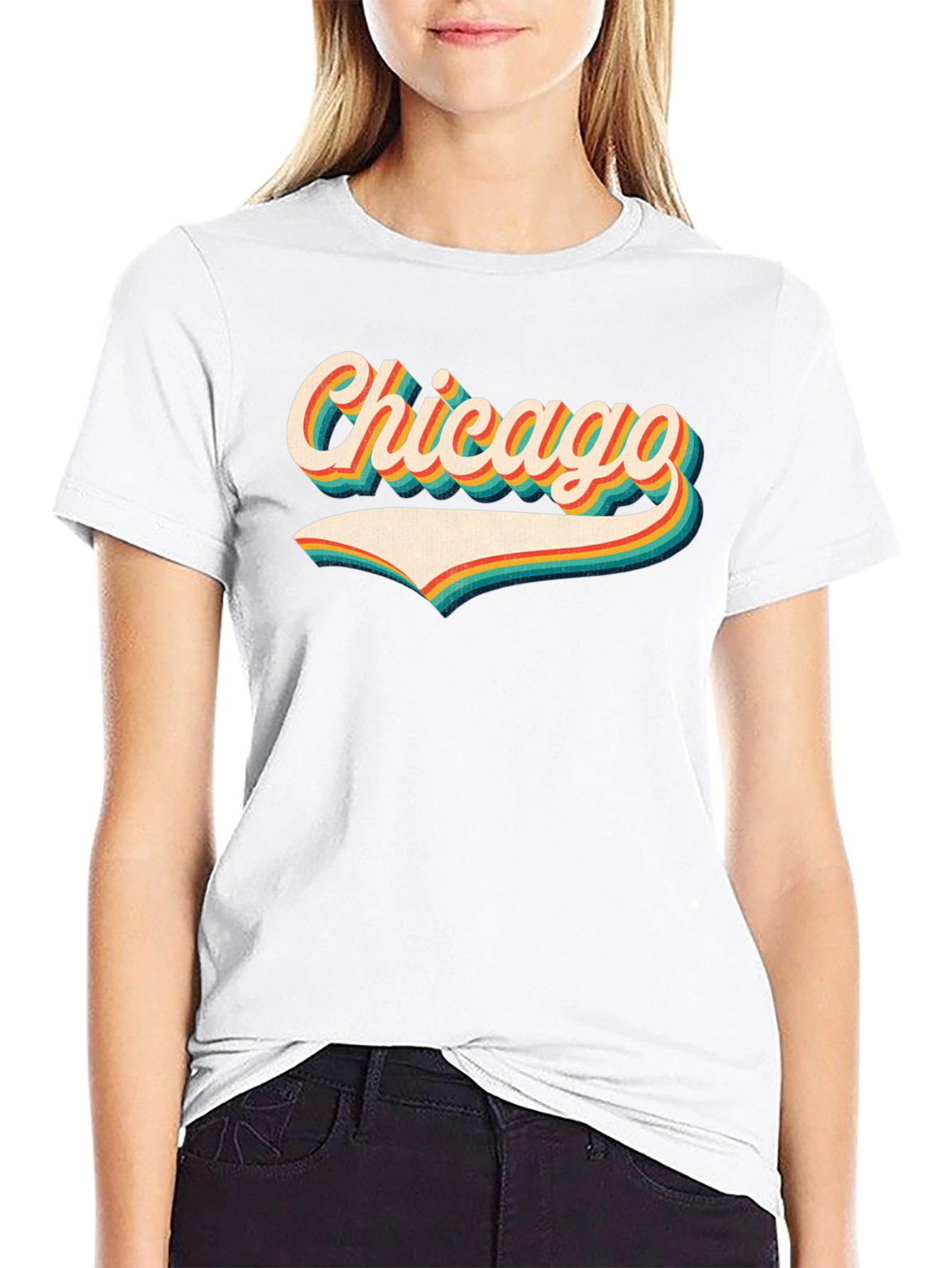Retro Chicago Graphic Tee - Black T-Shirt