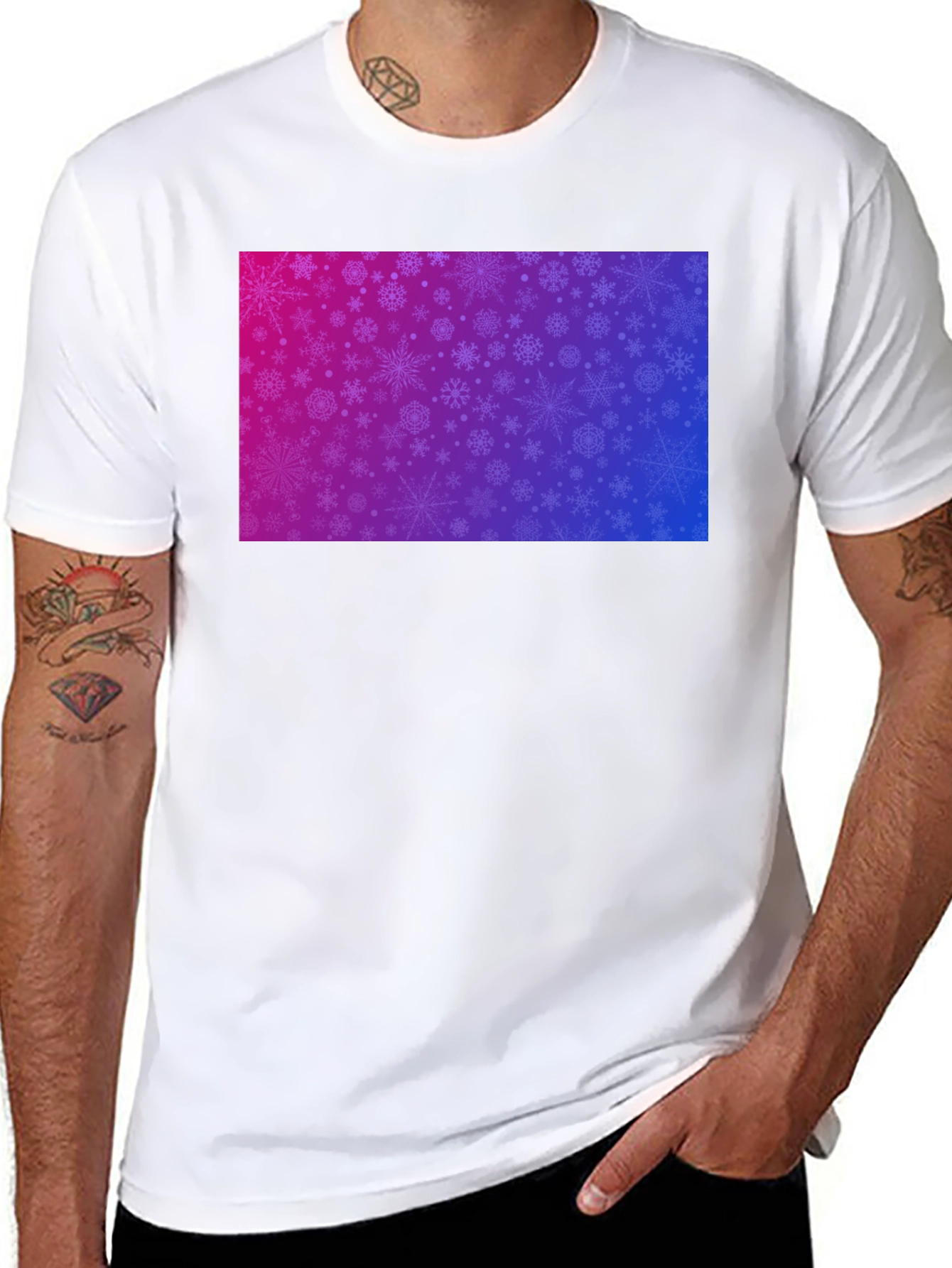Snowflake Gradient Tee - Stylish Winter Apparel