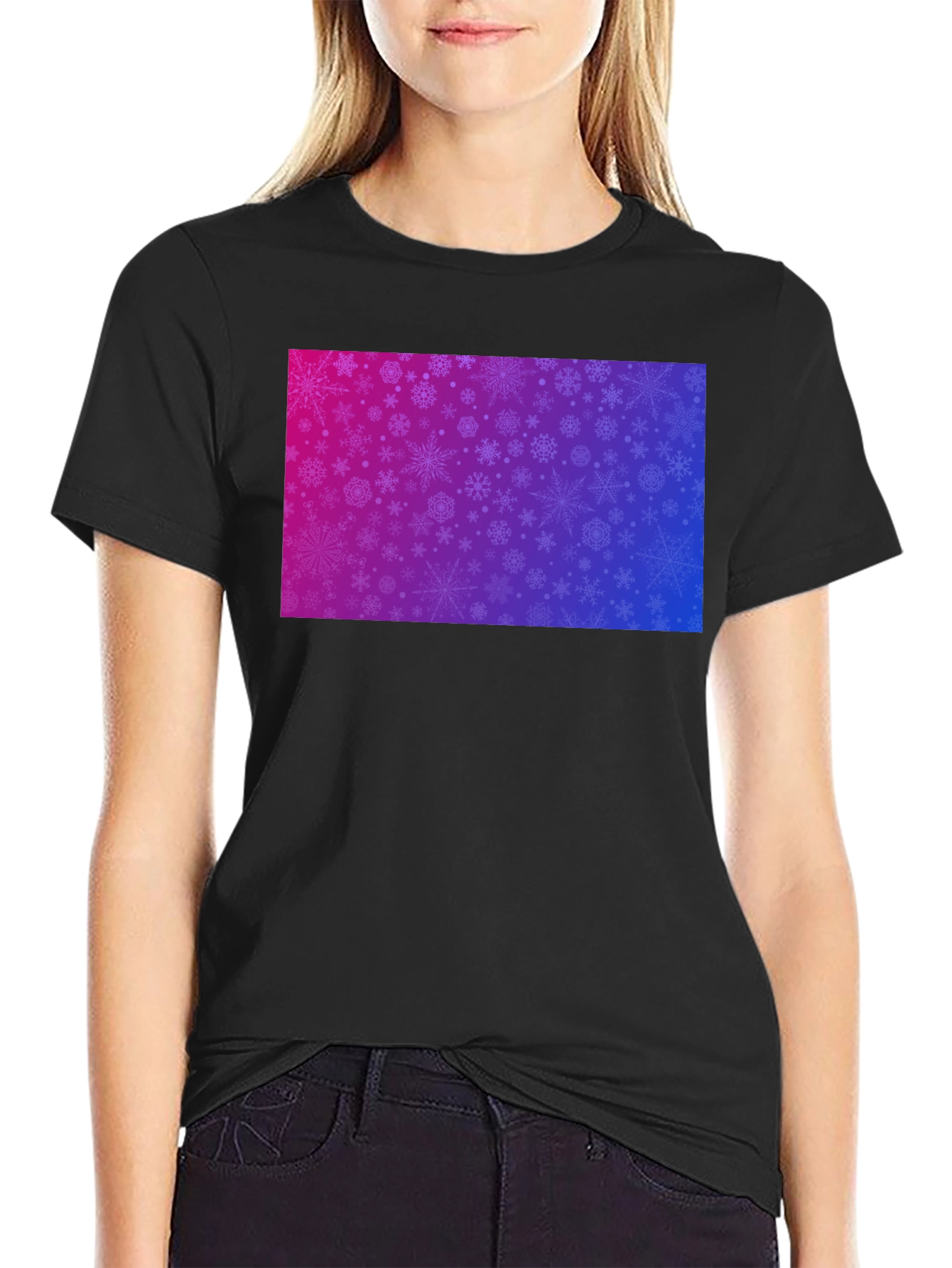 Snowflake Gradient Tee - Stylish Winter Apparel