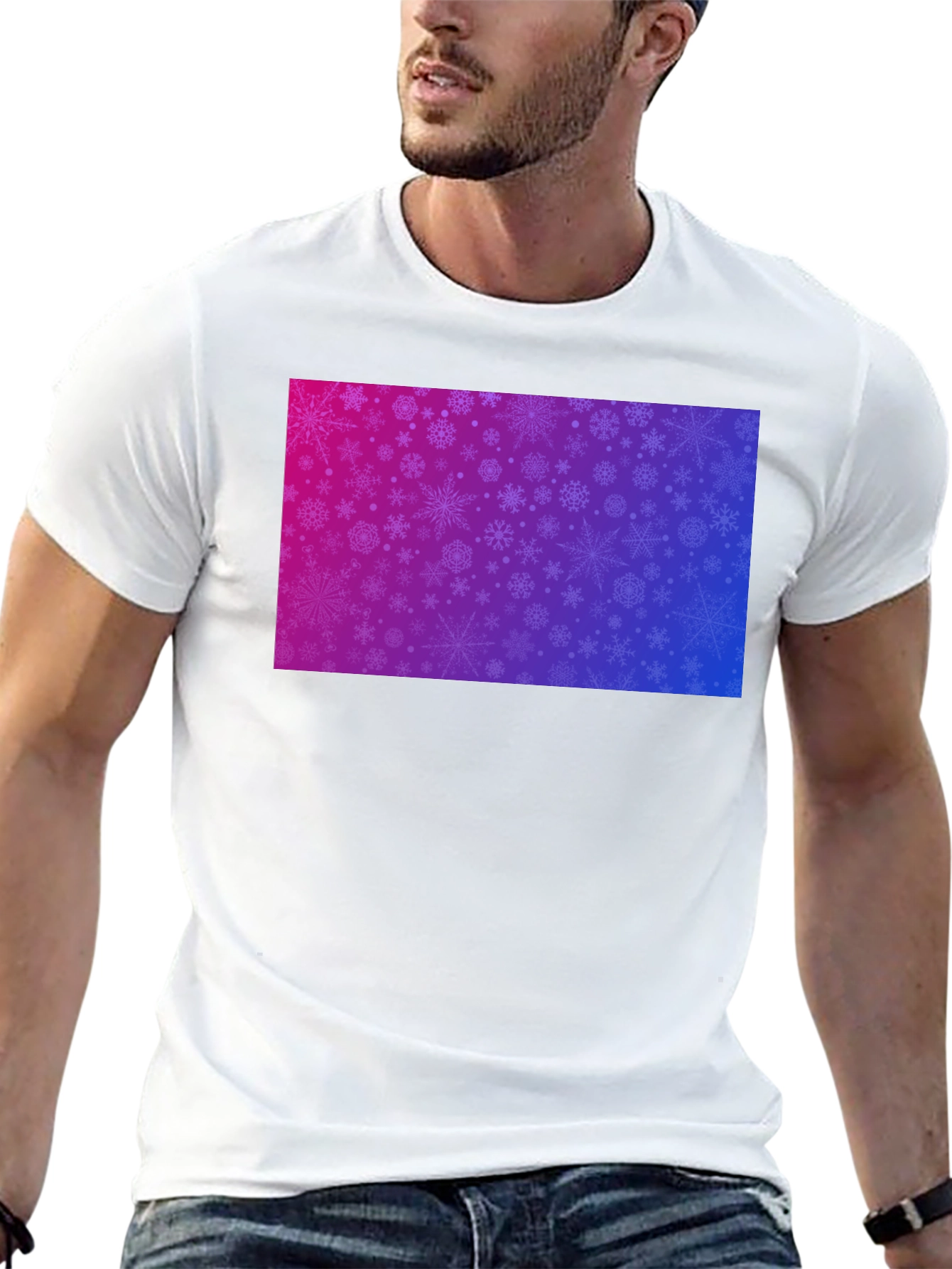 Snowflake Gradient Tee - Stylish Winter Apparel