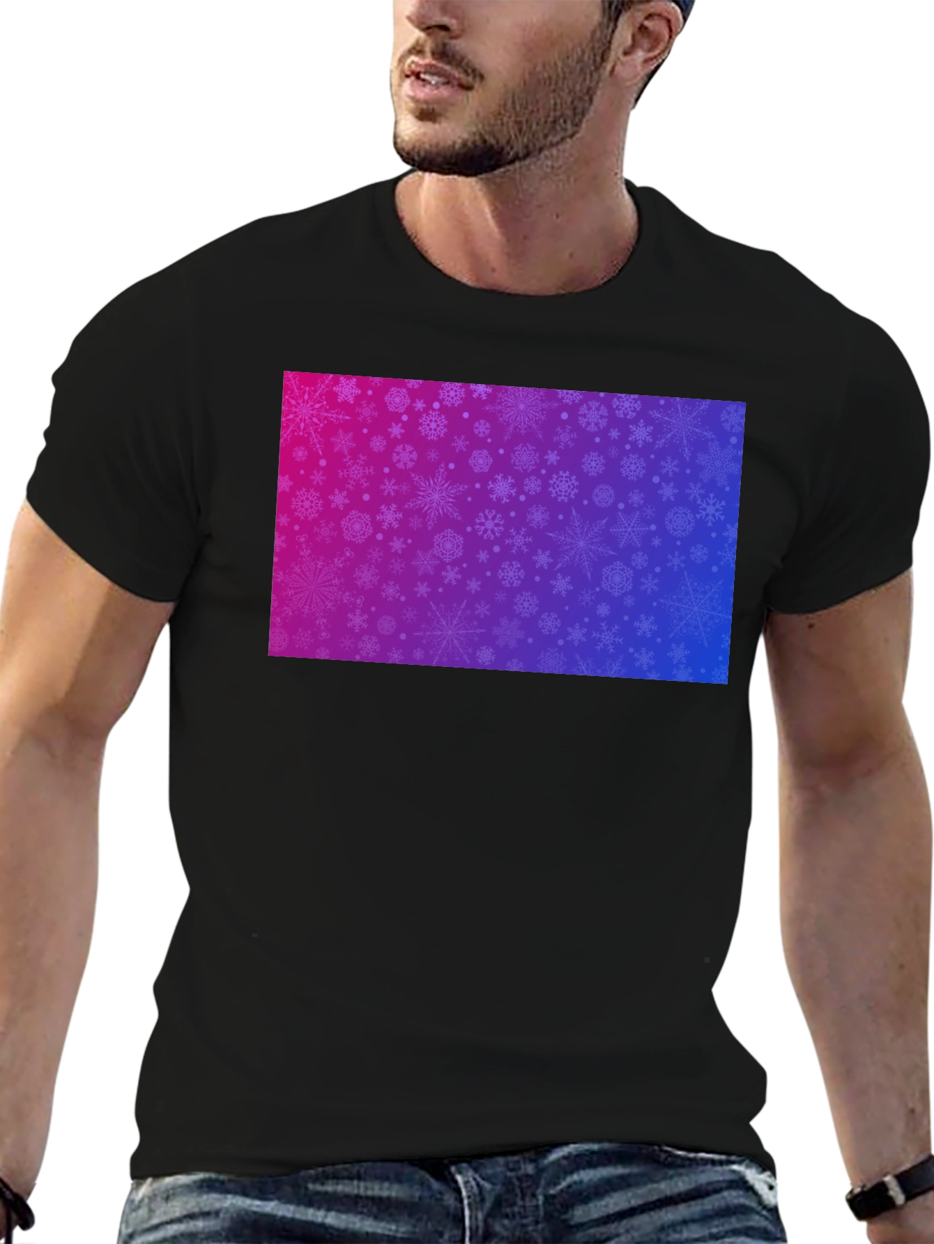 Snowflake Gradient Tee - Stylish Winter Apparel
