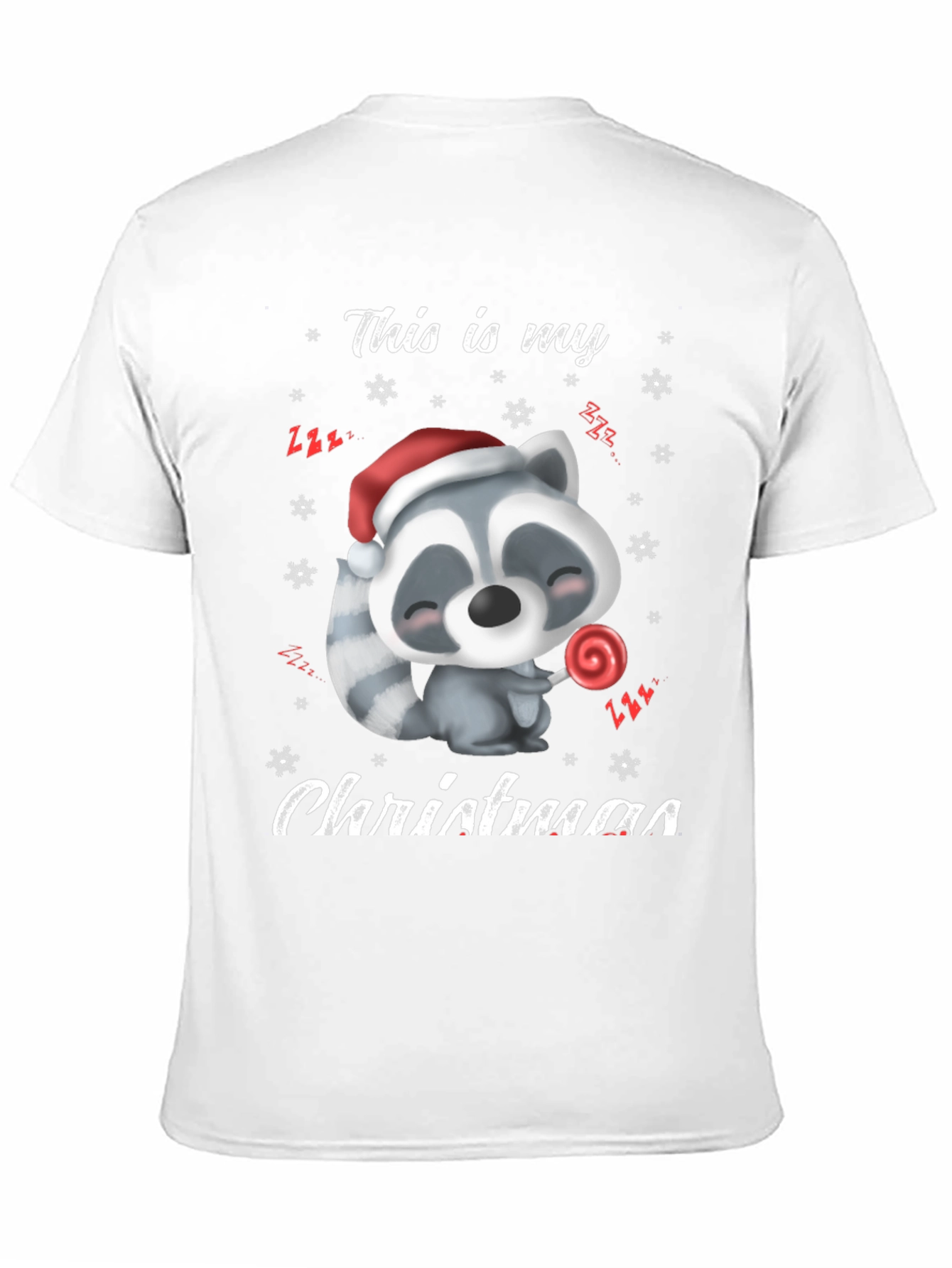 Cute Christmas Raccoon Graphic T-Shirt