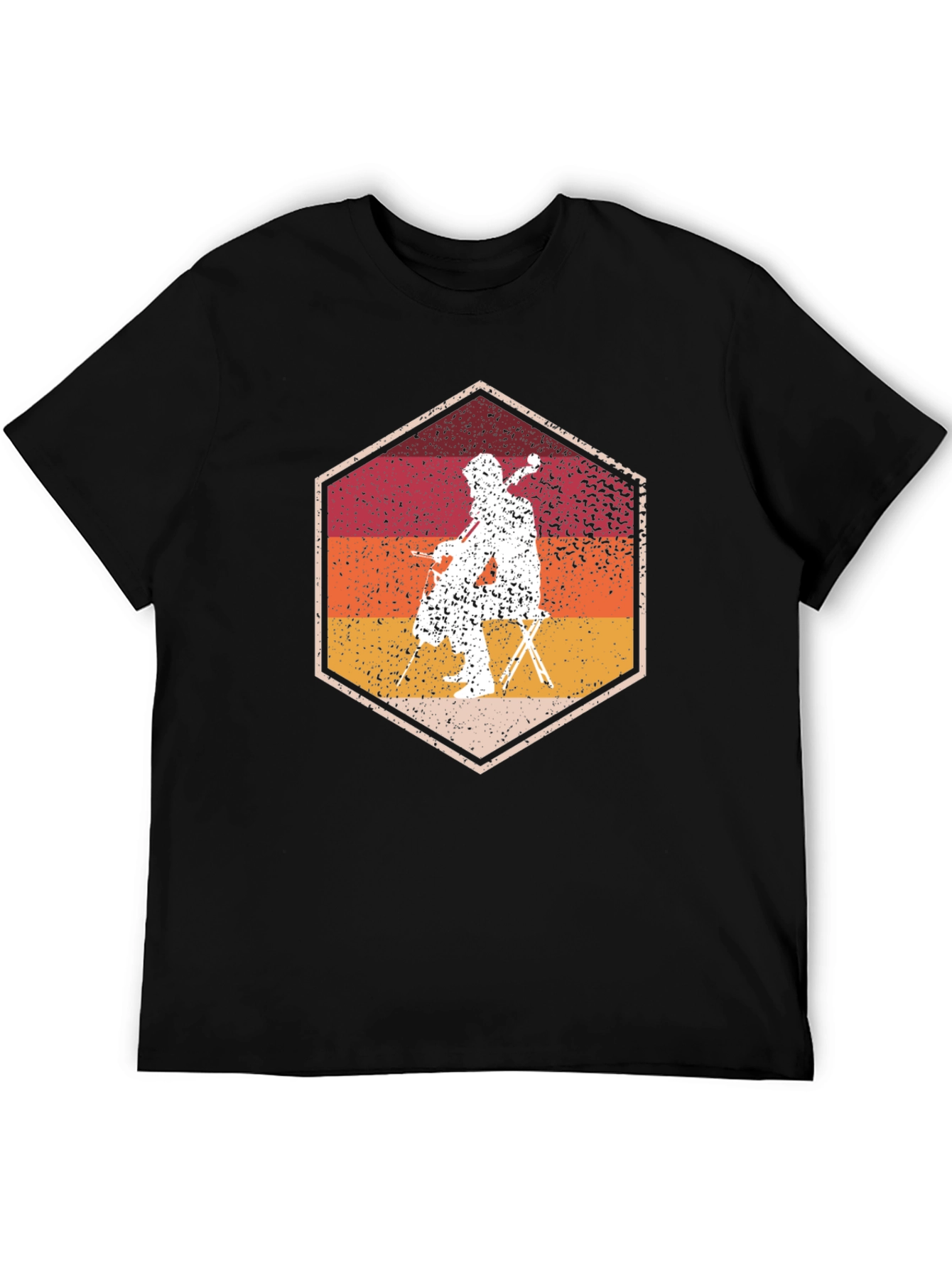 Cello Player Graphic Tee - Retro Style