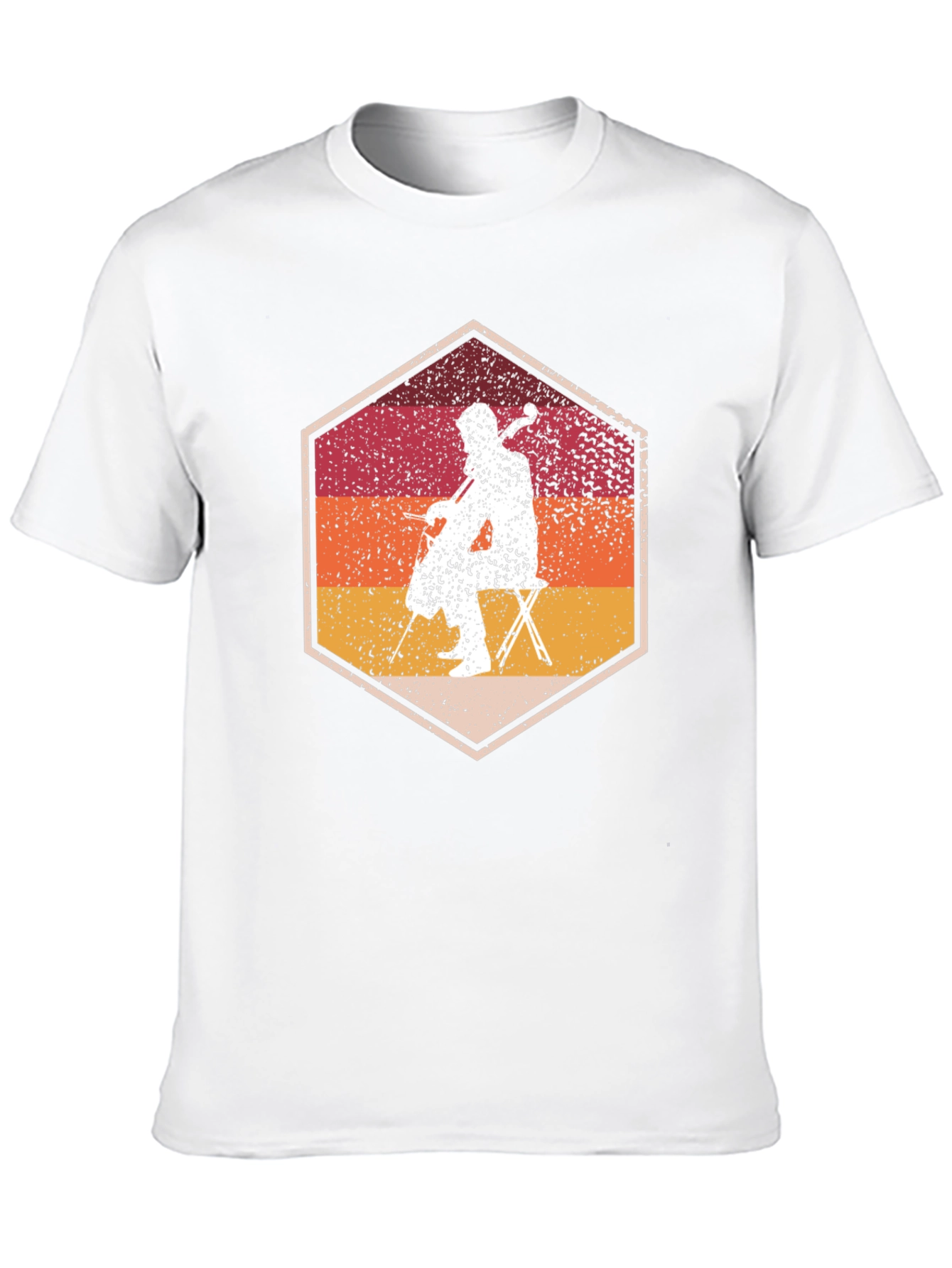 Cello Player Graphic Tee - Retro Style